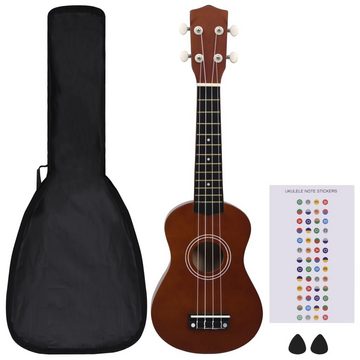 vidaXL Akustikgitarre Sopran-Ukulele-Set mit Tasche für Kinder Dunkles Holz 21