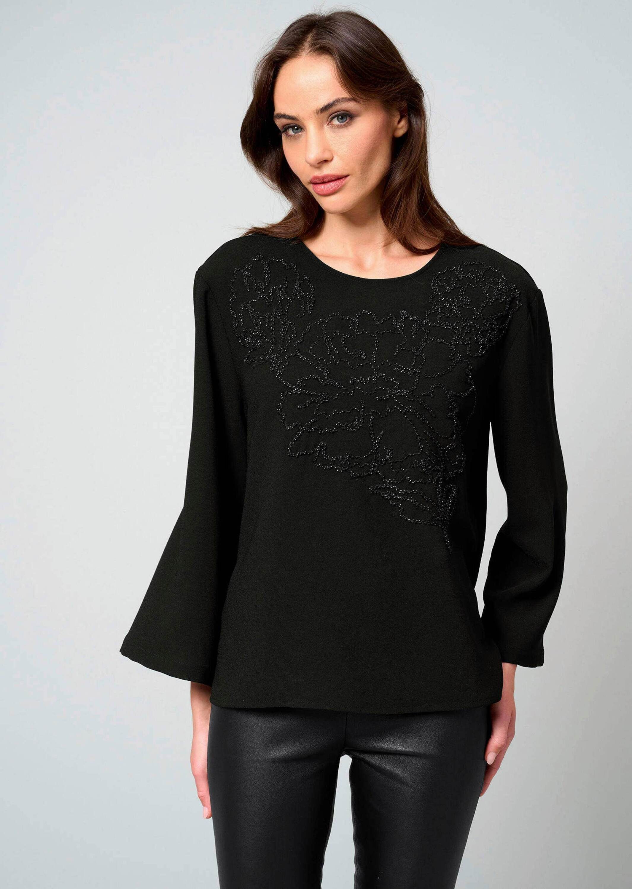 Schlupfbluse Bluse mit Perlenmotiv