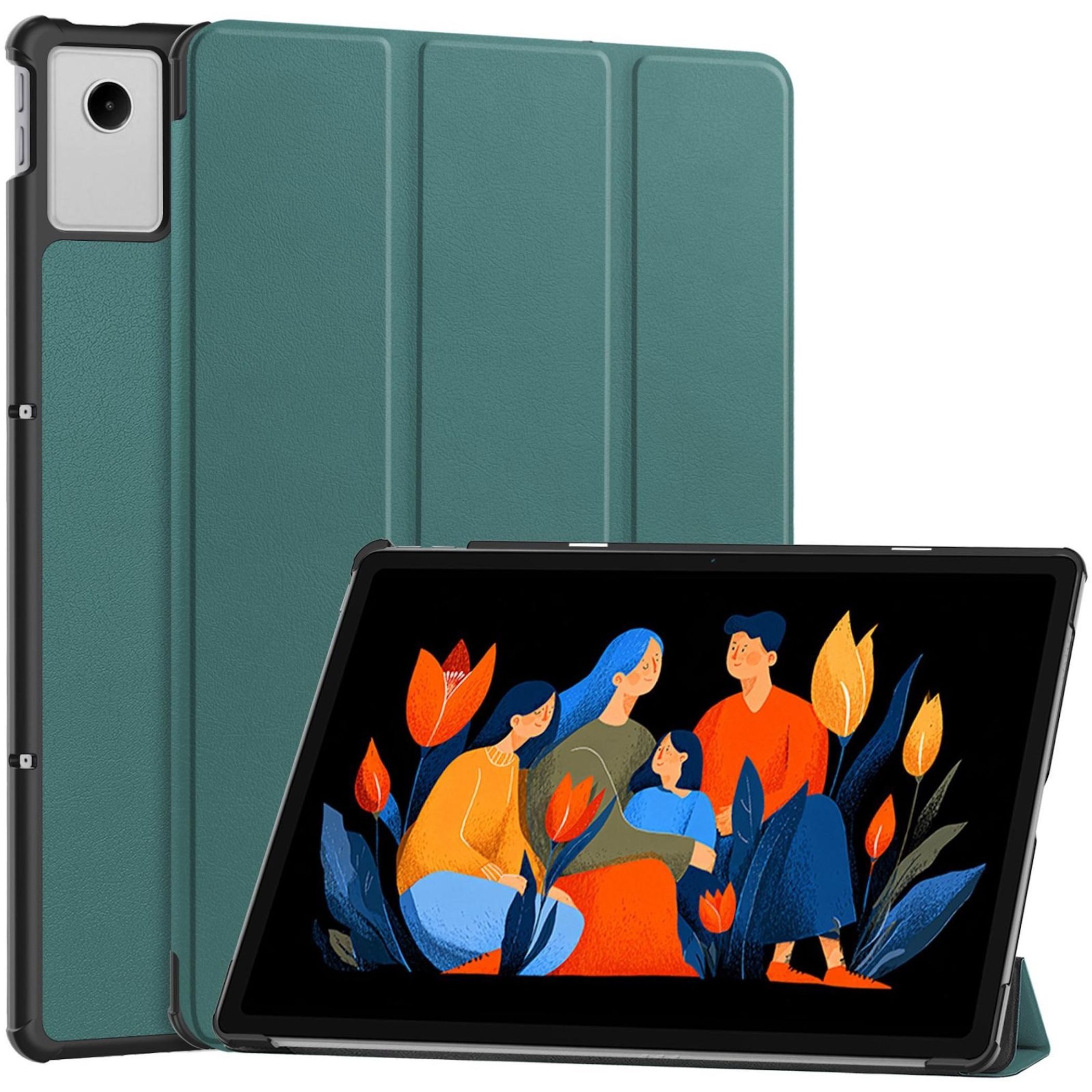 Wigento Tablet-Hülle Für Lenovo Idea Tab Plus 12.1 Zoll 3folt Wake UP Smart Tasche Grün, 3-Fach Halterung, Kratzfest, Leicht
