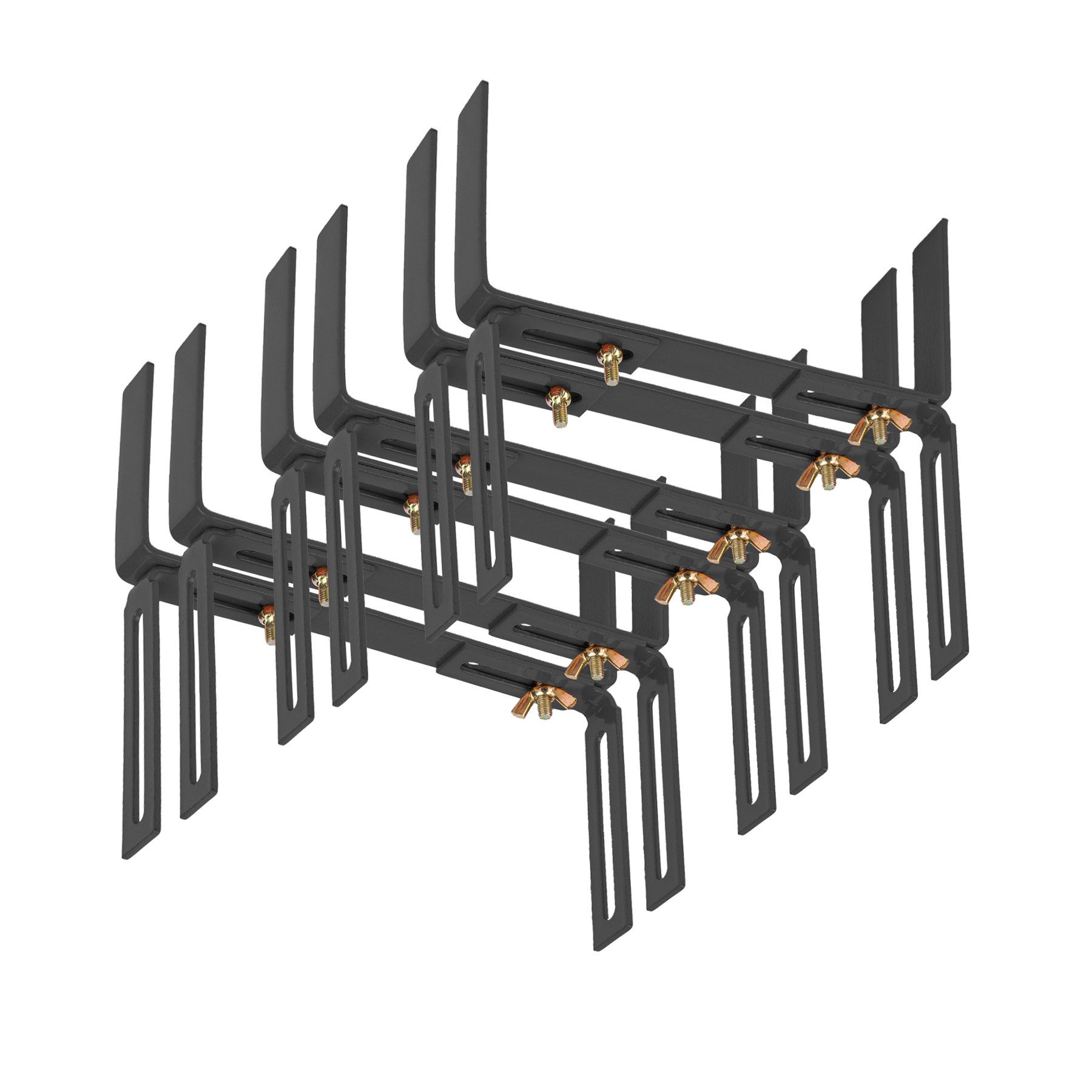 BigDean Blumenkastenhalter Standard H-Form Kasten Halter Balkonkastenhalter, bis 20 kg belastbar, Werkzeugfrei Verstellbar, Set, 3-St., Kastenhalter H-Form, Blumenkastenhalter H-Form, Brüstungen, Mauer oder Geländer
