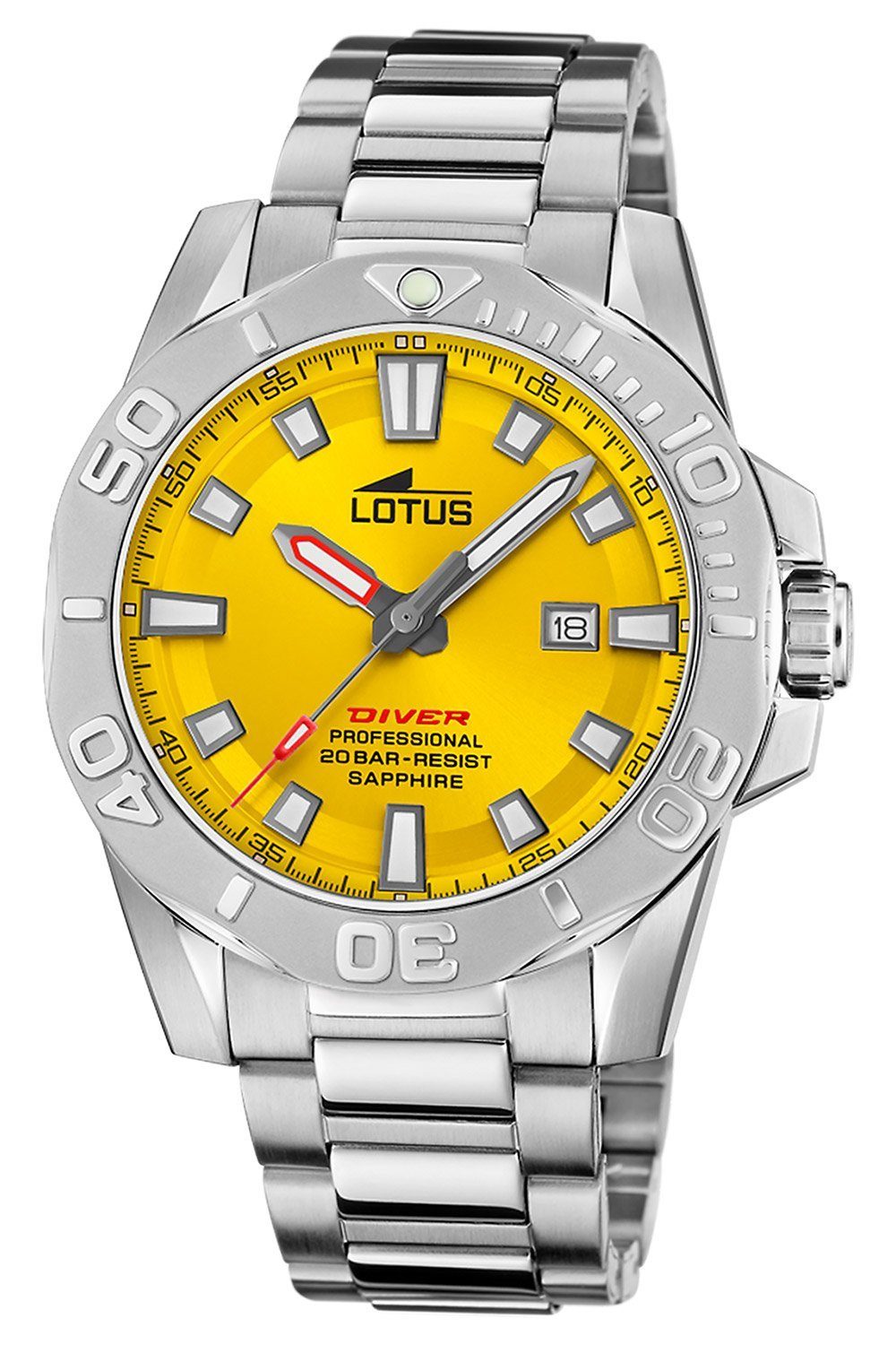 Lotus Quarzuhr Herren-Armbanduhr Diver Gelb