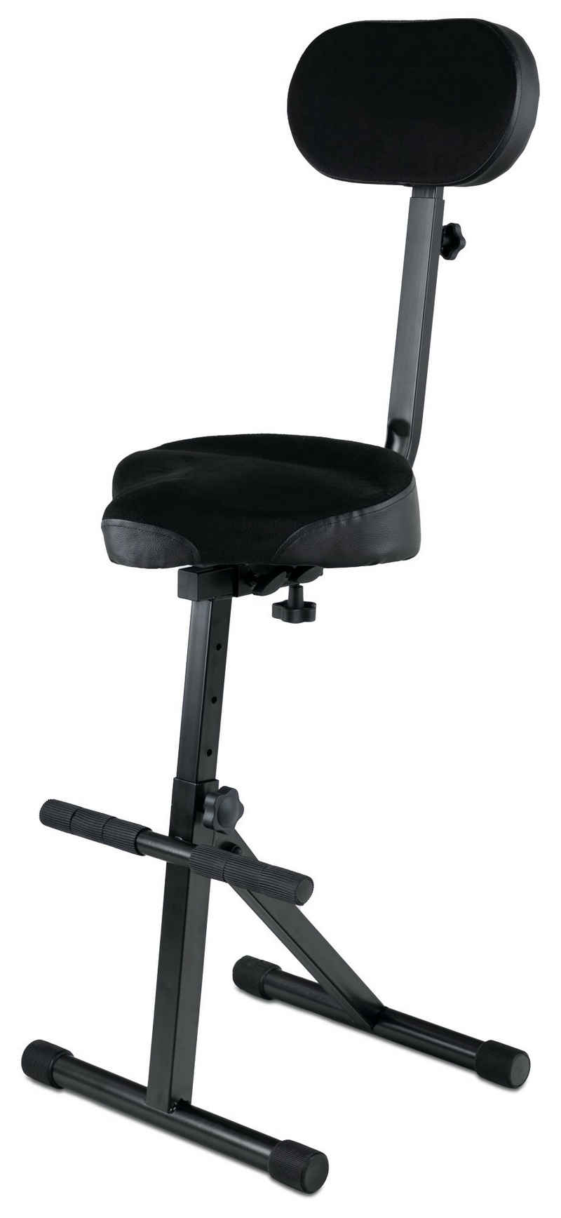Classic Cantabile Stehhilfe ST-200 PRO Stehhilfe Stehstuhl Stehsitz Bügelstuhl (massives Stahlgestell, Gummifüßen, Sitzhöhe 5-stufig, 57 - 81 cm einstellbar, Sitzfläche BxHxT: 41 x 8,5 x 37 cm) schwarz
