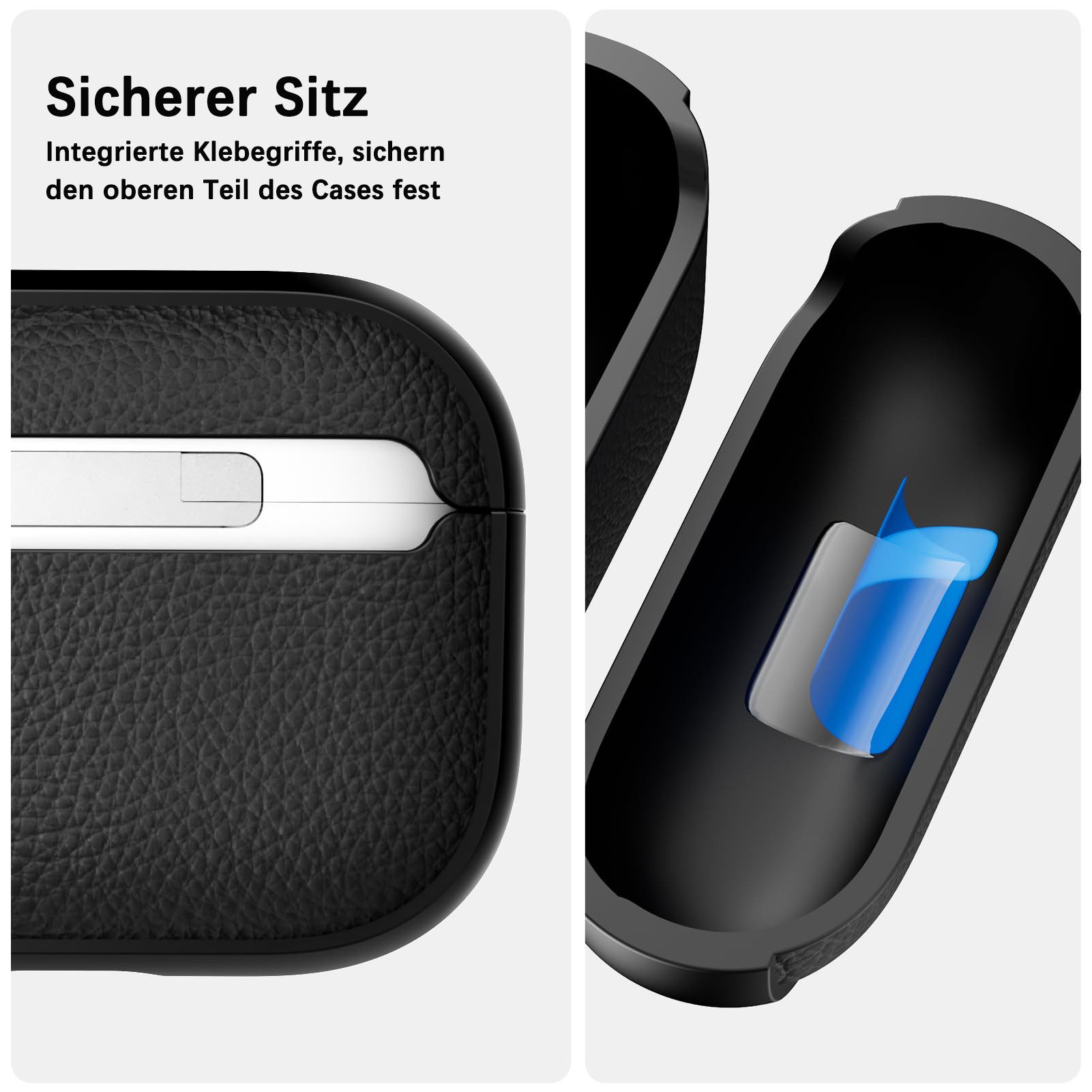 FOUORTUNATE-BEE Kopfhörer-Schutzhülle für AirPods Pro 3 Hülle Soft TPU Hülle mit Handschlaufe, Leder-Touch-Design, Baumtextur Airpods Pro 3 Case – Bild 5 von 5