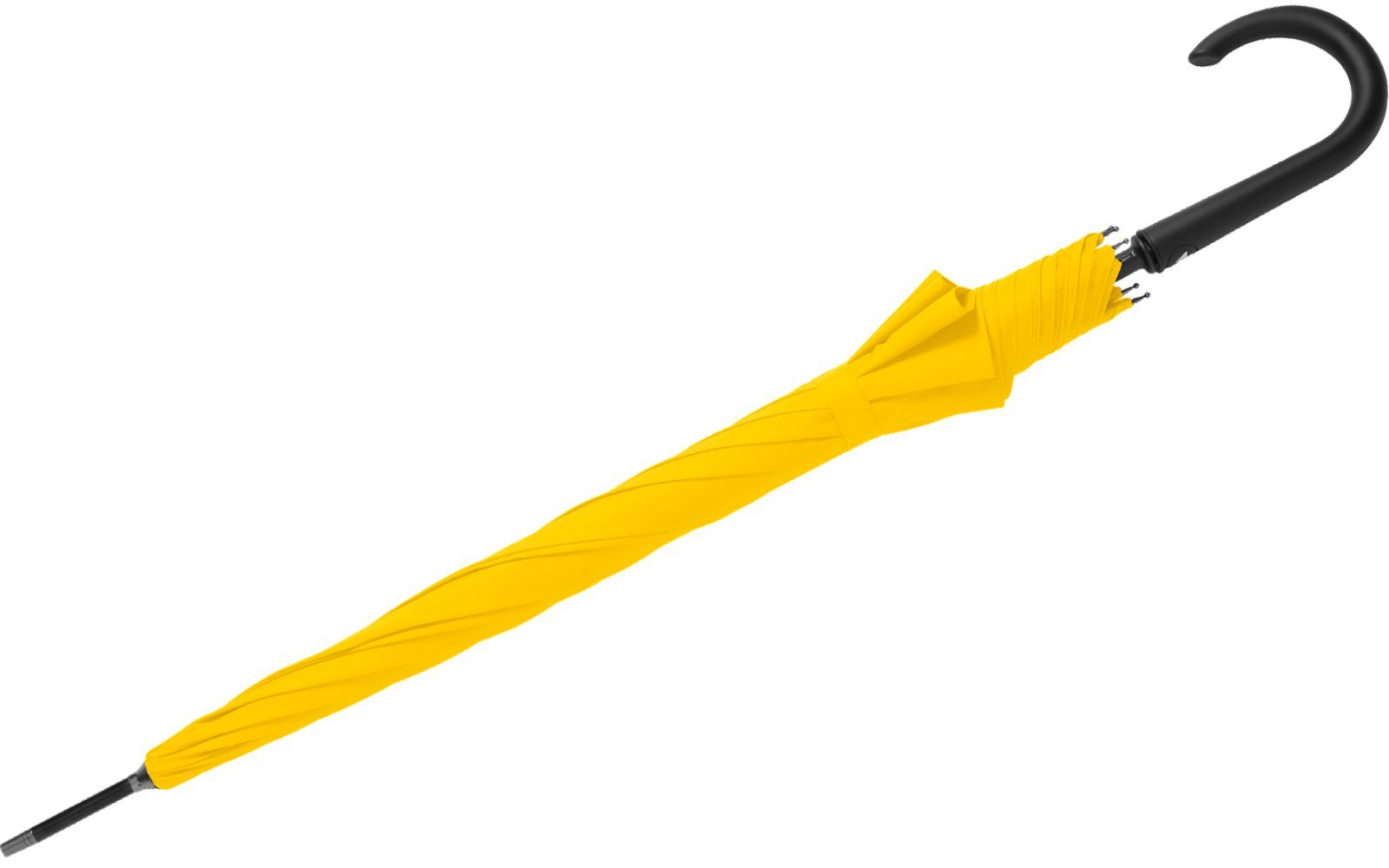 RS-Versand Langregenschirm großer gelb Auf-Automatik, Regenschirm Stahl-Fiberglas-Gestell, integrierter Auslöseknopf mit stabiler