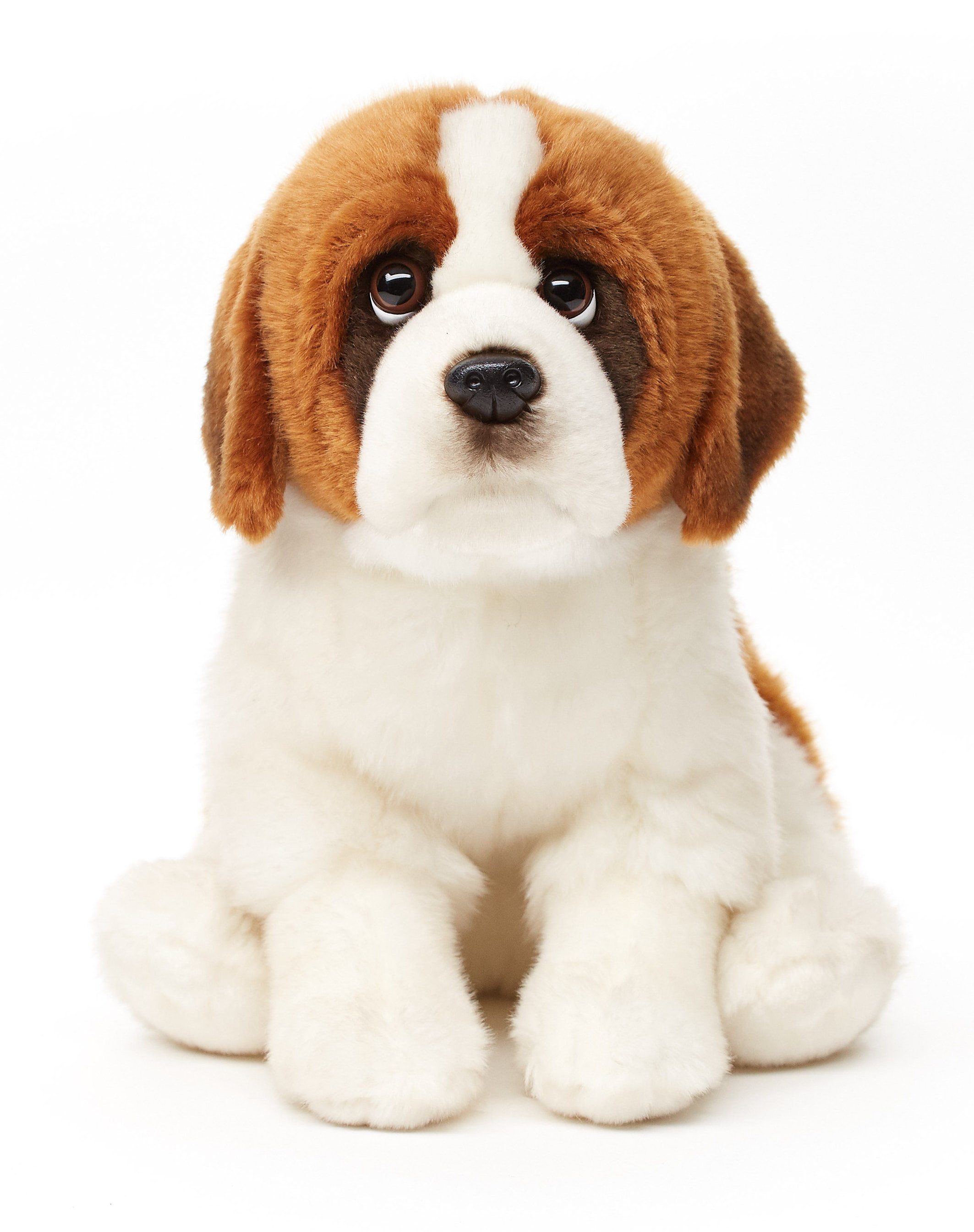 Bernhardiner, - recyceltes 100 25 cm % Plüsch-Hund Plüschtier, Uni-Toys Füllmaterial zu sitzend (Höhe) Kuscheltier - -