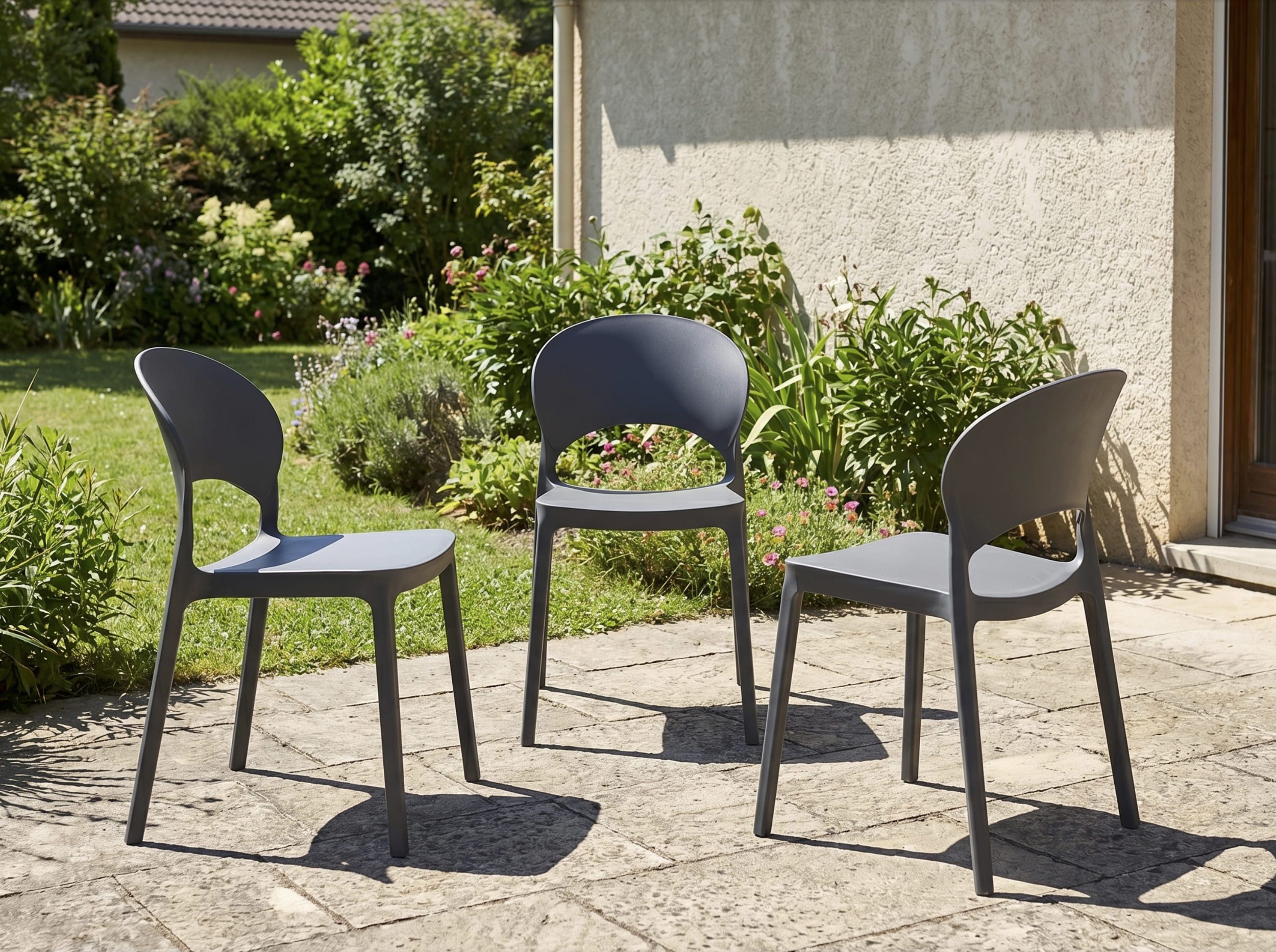 LC Garden Stapelstuhl »Vini« Gartenstuhl Stapelstuhl Bistrostuhl Kunststoff stapelbar (2 St)