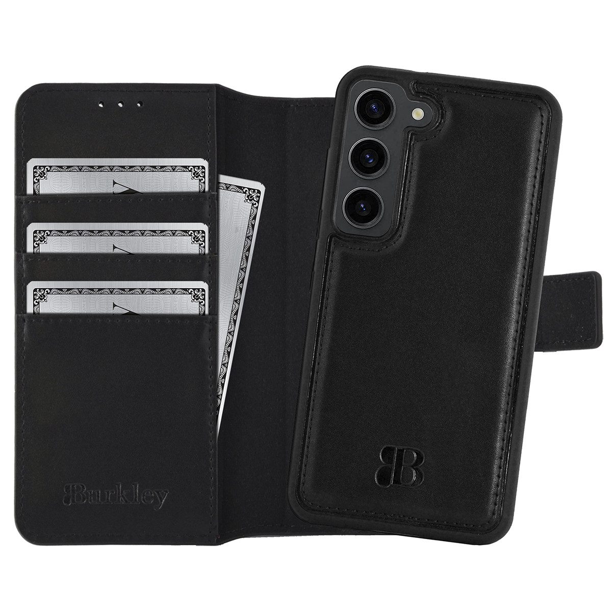 Burkley Handytasche 2-in-1 Leder Handytasche Samsung Galaxy S24 5G (1-tlg., Book Case Lederhülle mit Kartenfach und Magnetverschluss), herausnehmbare Innenhülle, Kartenfächer
