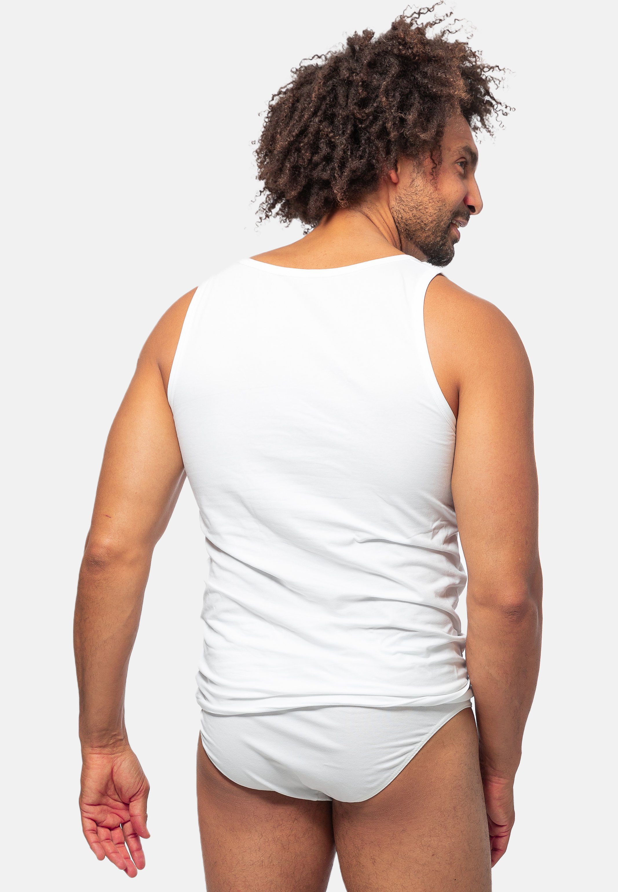 Ammann Unterhemd 2-St) Unterhemd Luxe - Baumwolle Organic (Spar-Set, - Weiß Bio-Baumwolle / Aus Pack Tanktop 2er de