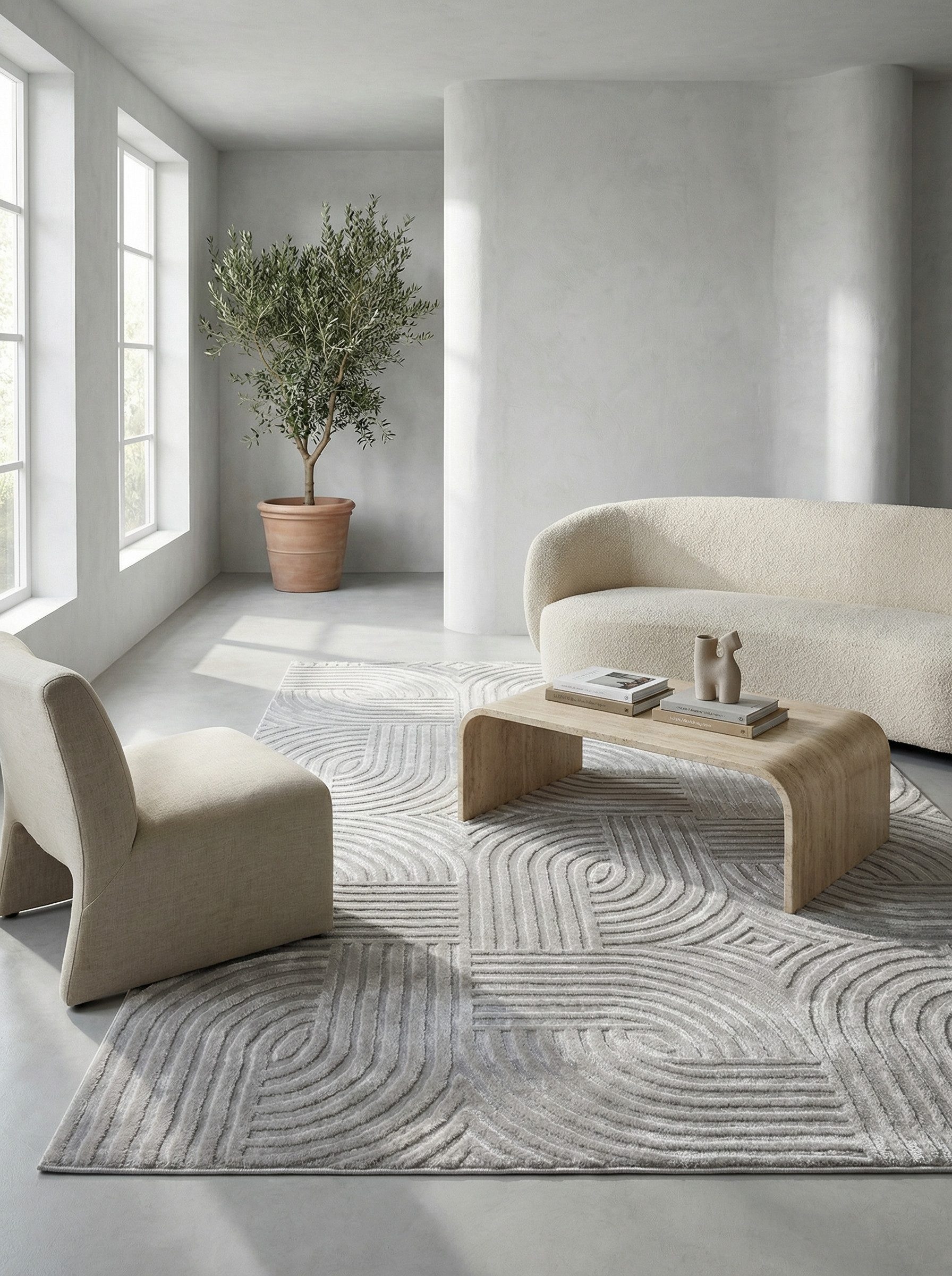 KADIMA DESIGN Teppich ILLER Wohnzimmer Schlafzimmer Waschbar Wohnzimmerteppich Esszimmer, Läufer, Höhe: 14 mm, Silber, 80x150 cm, Strapazierfähig Fußbodenheizun – Bild 3 von 5