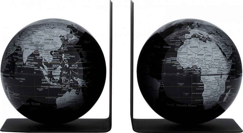 emform® Globus Buchstützen-Set BOOKGLOBE, (Set, 4-tlg), Buchstützen-Set 2 Mini-Globen je Ø13cm klein, Weltkugeln