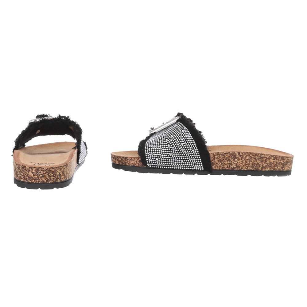 Ital-Design Komfortable Sommerschuhe – Bequeme Sandalen mit Schnalle Pantolette (89319157) Flach Pantoletten in Schwarz – Bild 5 von 5