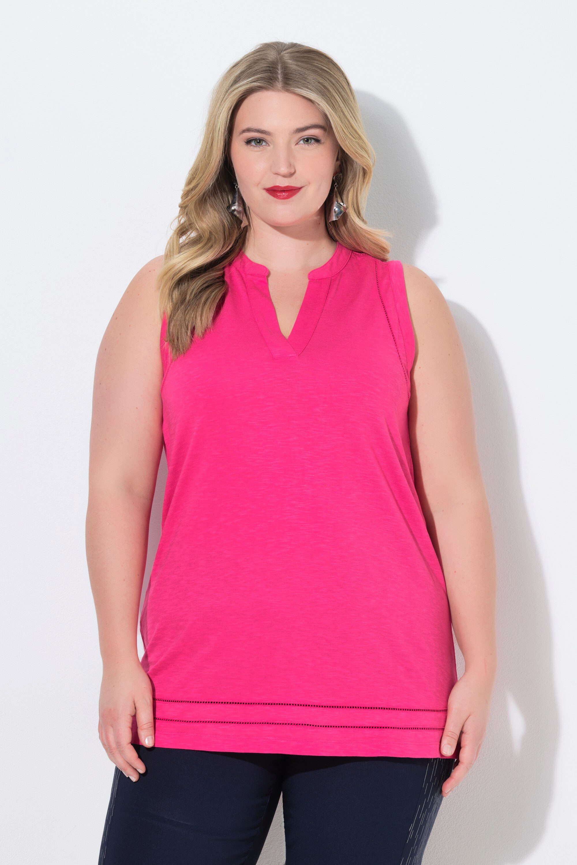 MIAMODA Longtop Top A-Linie Spitzenbänder