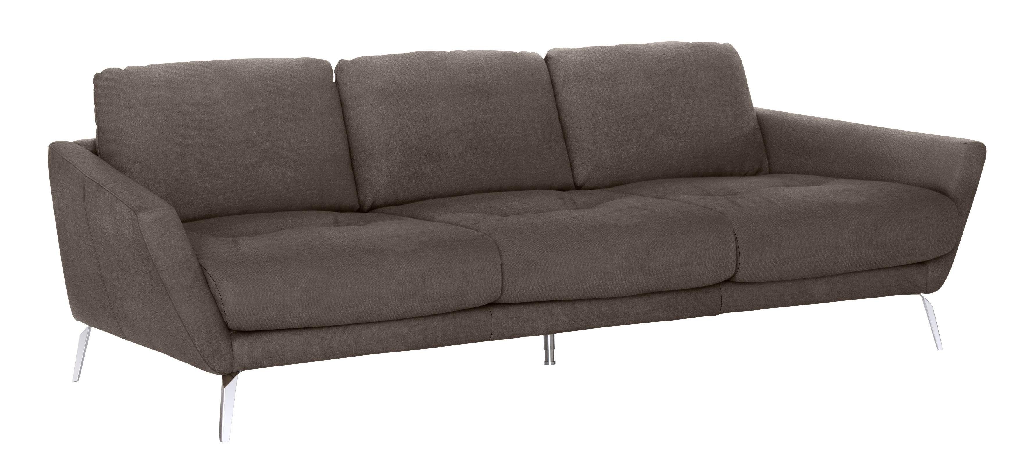 Chrom W.SCHILLIG im Füße Big-Sofa mit Sitz, glänzend dekorativer Heftung softy,