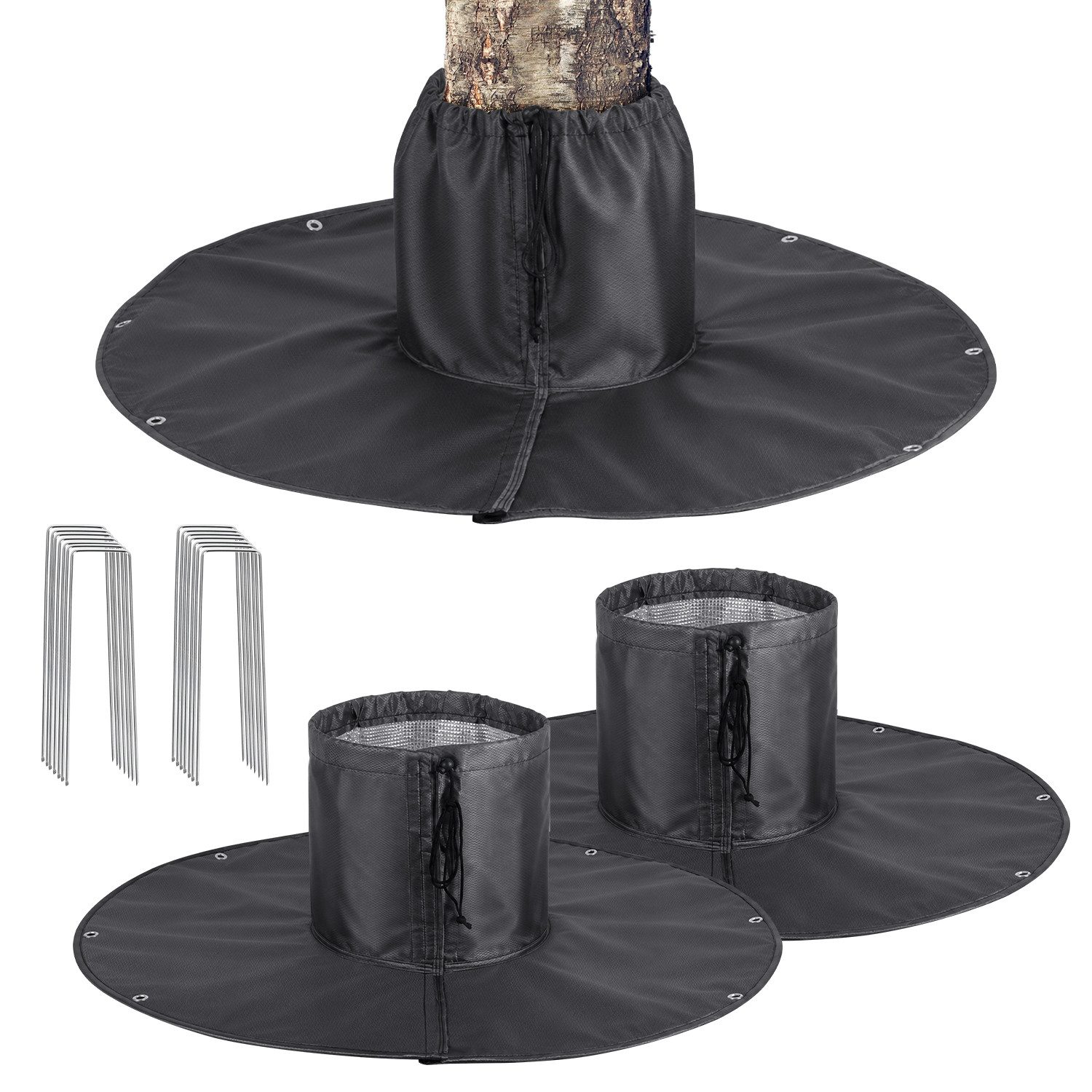 Clanmacy Winterschutzvlies 2er Pflanzen Frostschutzmatte Ø100 cm für Bäume und Sträucher