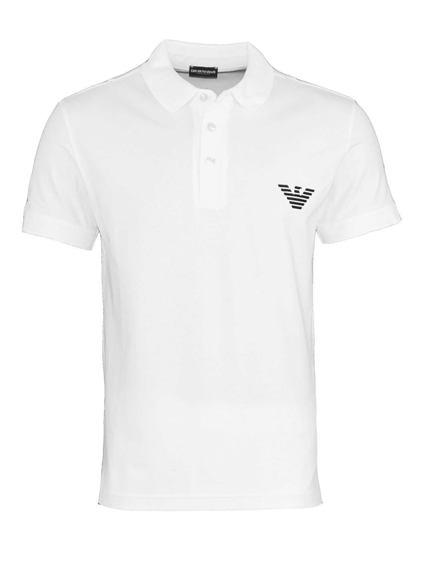 Emporio Armani Poloshirt Shirt Essential Poloshirt aus Baumwollstretch mit (1-tlg) weiß