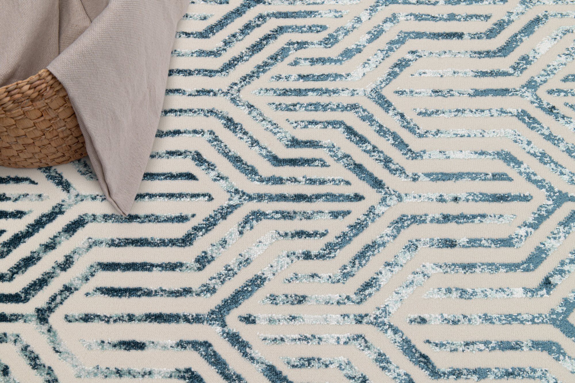 Tapiso Designteppich CRYSTAL, rechteckig, Höhe: 8 mm, Kurzflor mit Schimmereffekt, Wohnzimmer Schlafzimmer Esszimmer