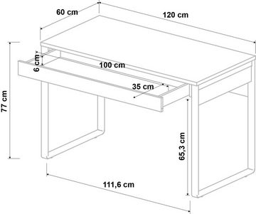 Swema Schreibtisch "Kassia" Schublade mit Soft-Close-Funktion, Breite 120