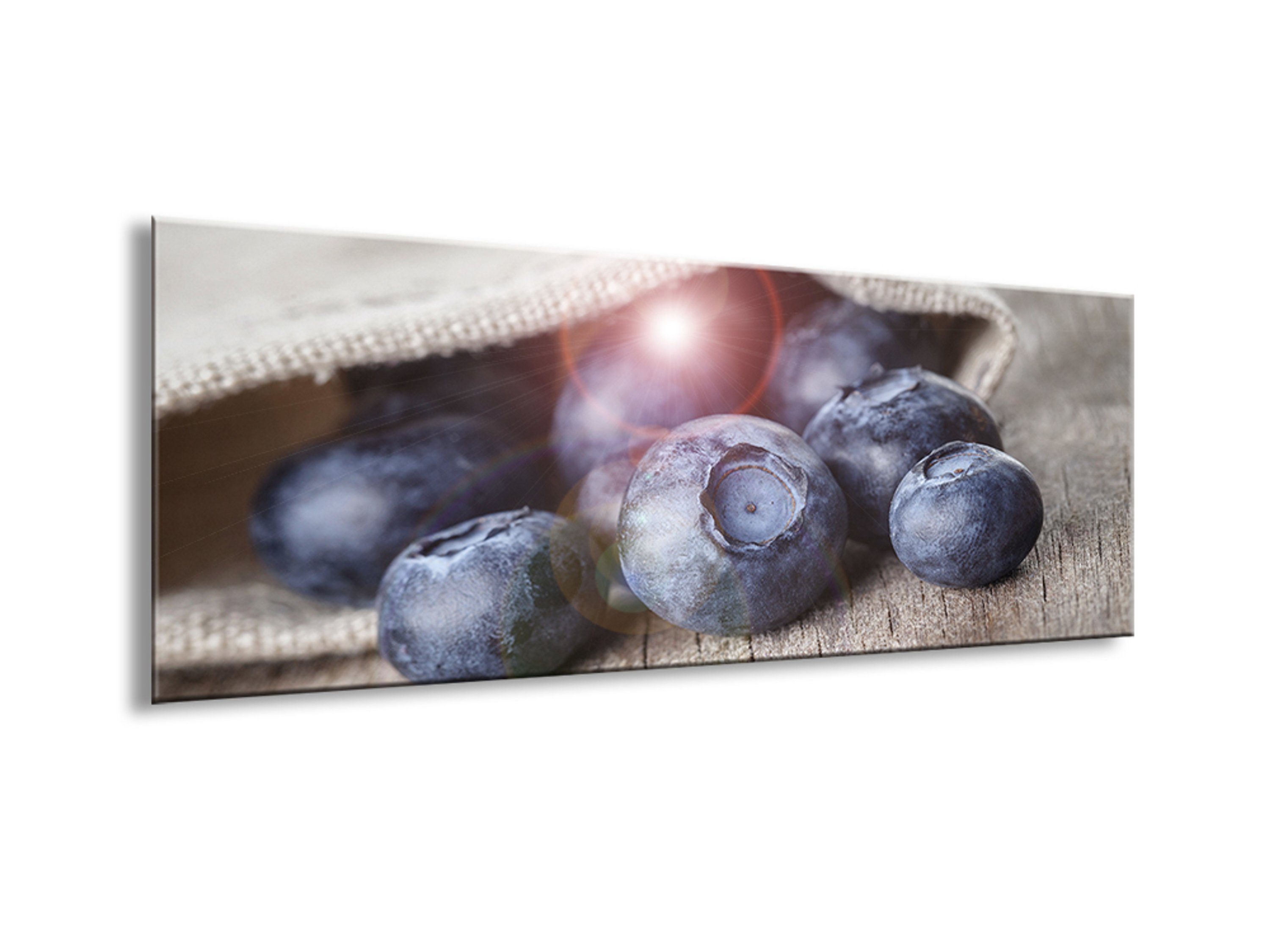 Küche Küchenmotiv: Landhaus 80x30cm Glas Blaubeeren, artissimo Beeren Bild Küchenbild aus Glasbild Glasbild