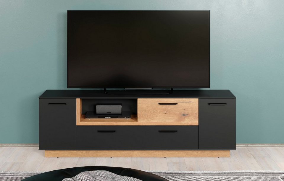 INOSIGN TV-Bank Premont (1 St), ca. 187 cm breit, zweifarbiger TV-Schrank,  moderne Eiche, stehend