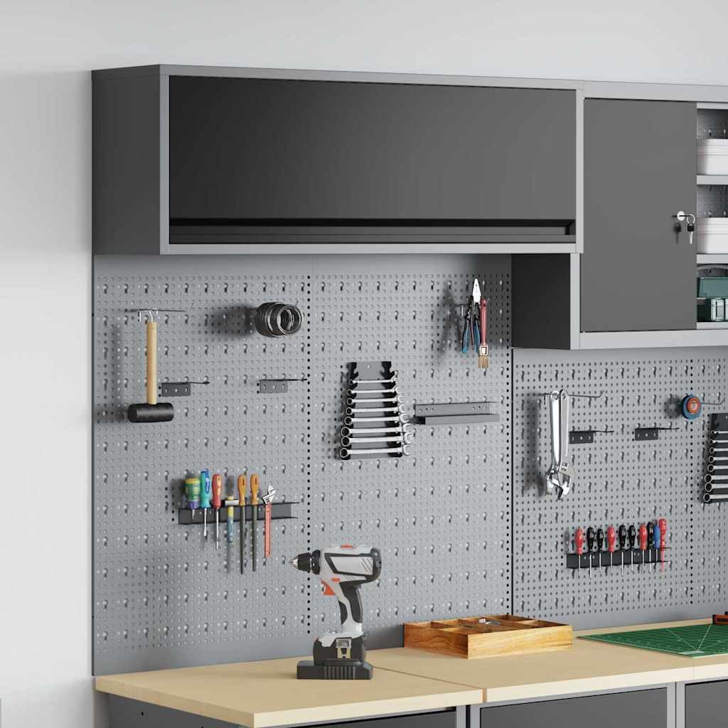 vidaXL Werkzeugschrank Werkzeugschrank-Set 3 Stk. Schwarz Pulverbeschichteter Stahl (3-St)