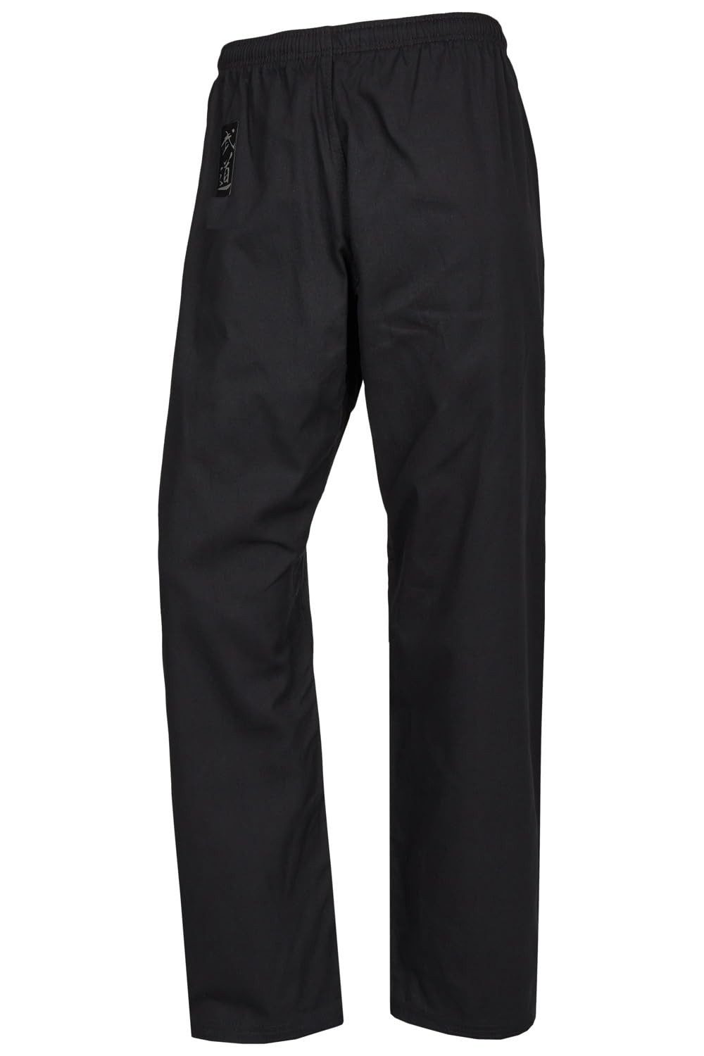 BAY-Sports Sporthose Kampfsporthose TRADITIONAL BASIC Schwarz Karate 8 UZ Baumwolle 100% Baumwolle, 8 Unzen, mittelschwer, strapazierfähig