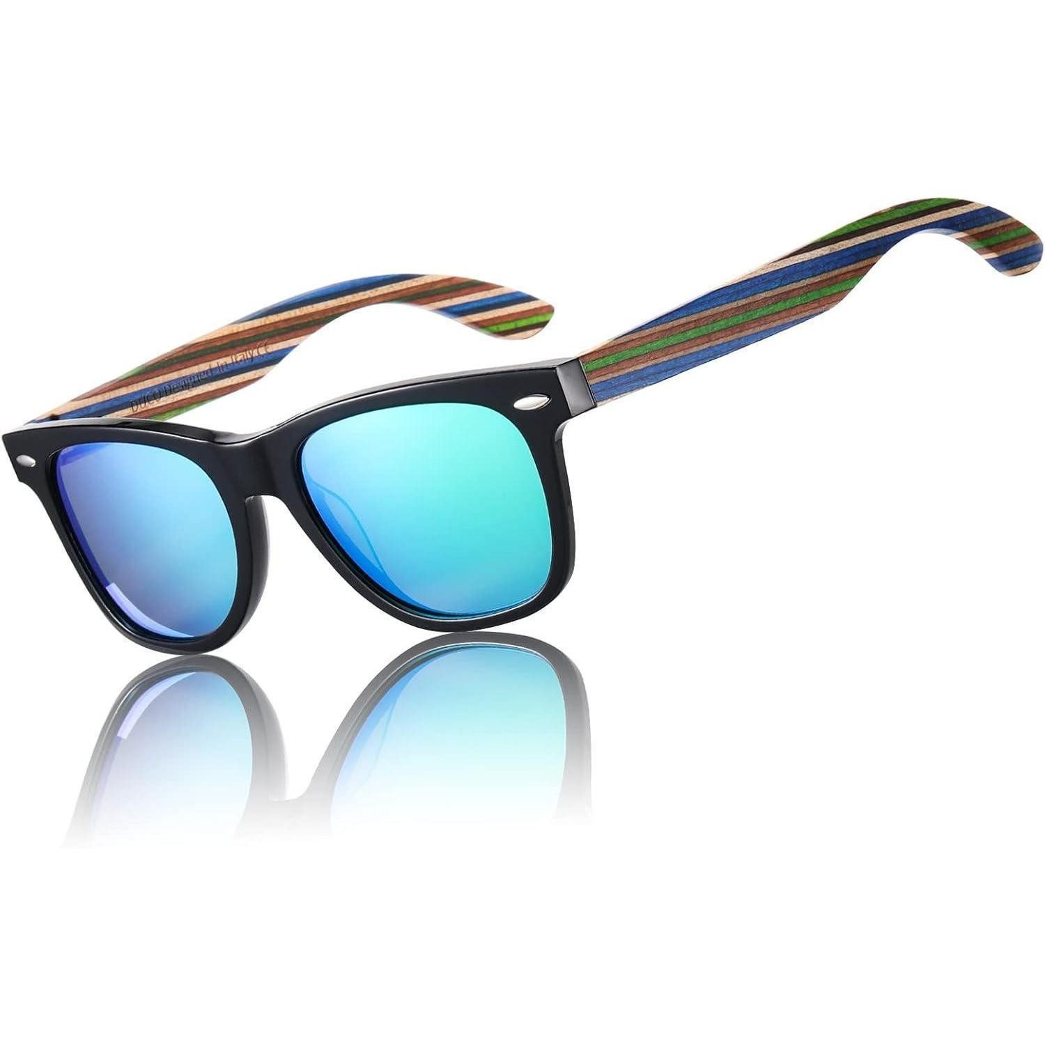 LuxusKollektion Sonnenbrille Sonnenbrille polarisiert UV400 Walnuss Holzrahmen Herren Damen (1-St)