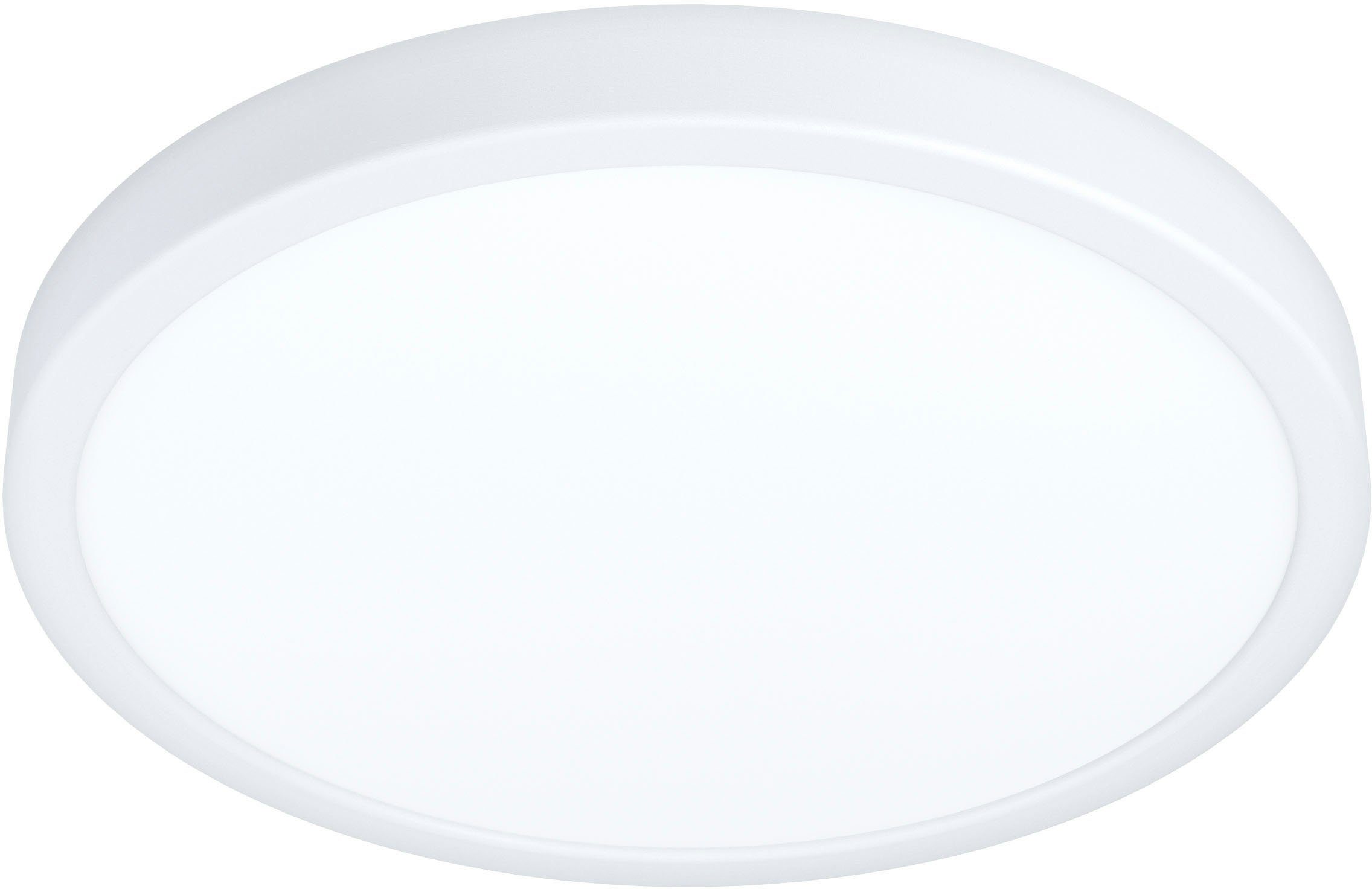 EGLO Deckenleuchte FUEVA 5 Deckenlampe, IP44, geringe Aufbauhöhe, 20 Watt, Rund, LED fest integriert, Neutralweiß, Aufbauleuchte, Badezimmer, Bad-Deckenlampe, modern, 28,5×2,8cm