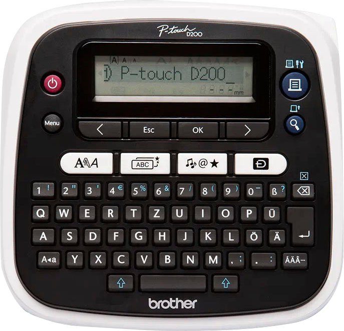 Brother P-touch D200BWVP Принтер ярликів, (für Zuhause und das Homeoffice inkl. Netzadapter)