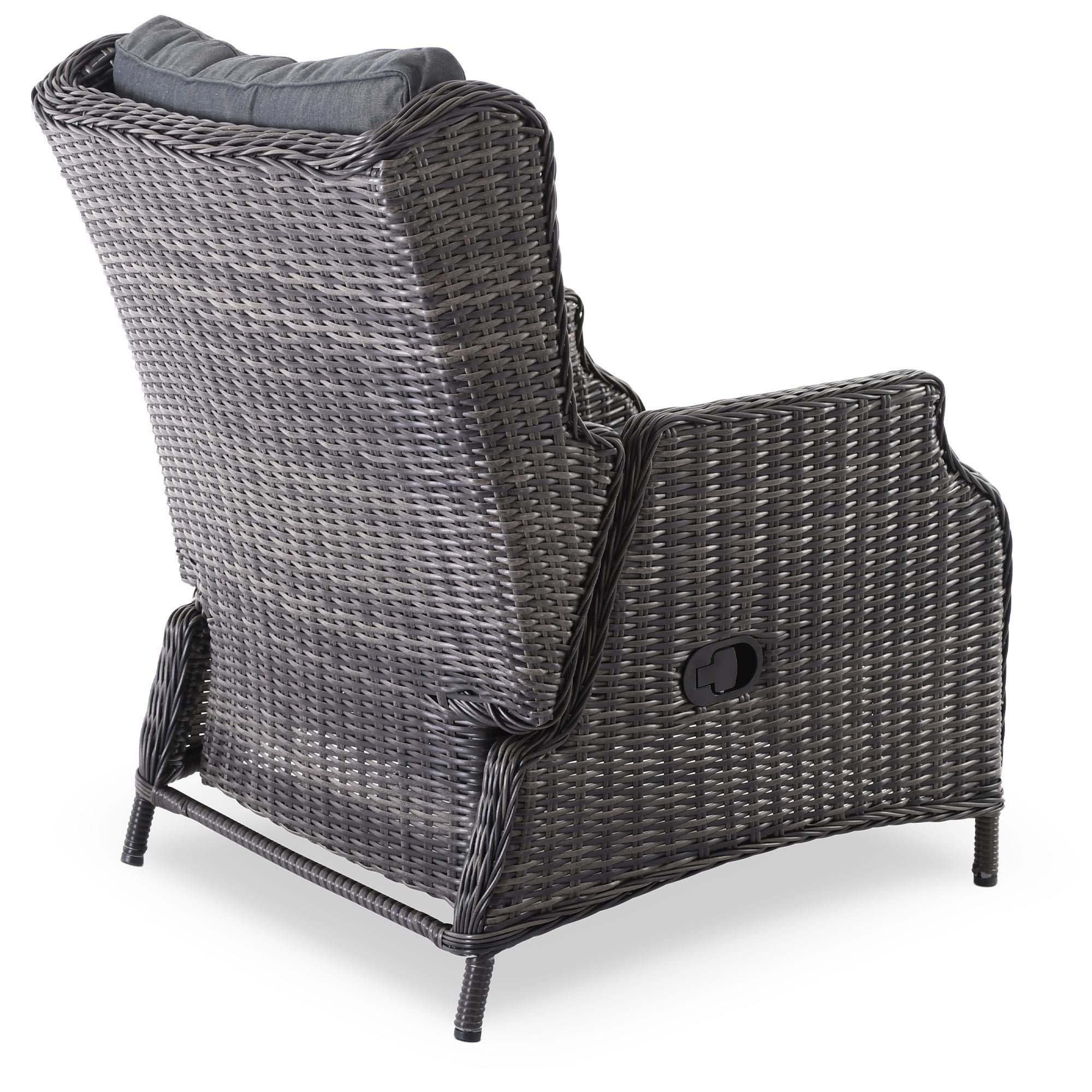 Raburg Gartensessel Relaxsessel mit Hocker, inkl. Polster, wetterfest, Sophia (1er-Set, Gartenstuhl-Set mit Hocker), pflegeleichtes Polyrattan, 130 kg Belastbarkeit
