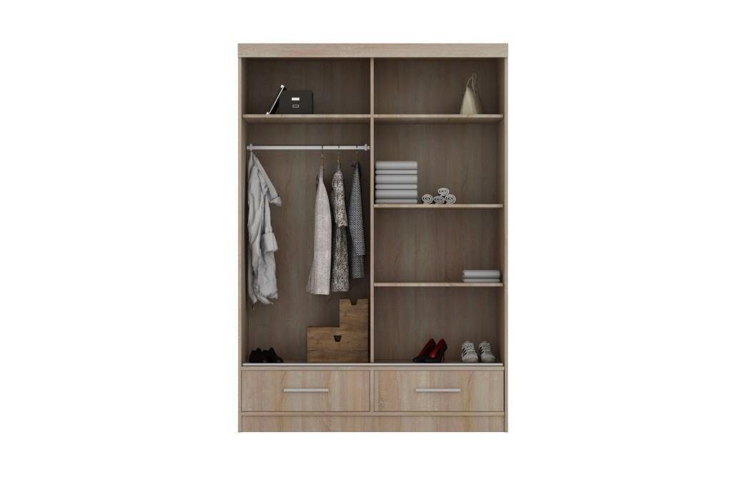 JVmoebel Kleiderschrank Mehrzweck Regal 150cm Beige Aufbewahrungs Kleiderschrank Regale Schrank