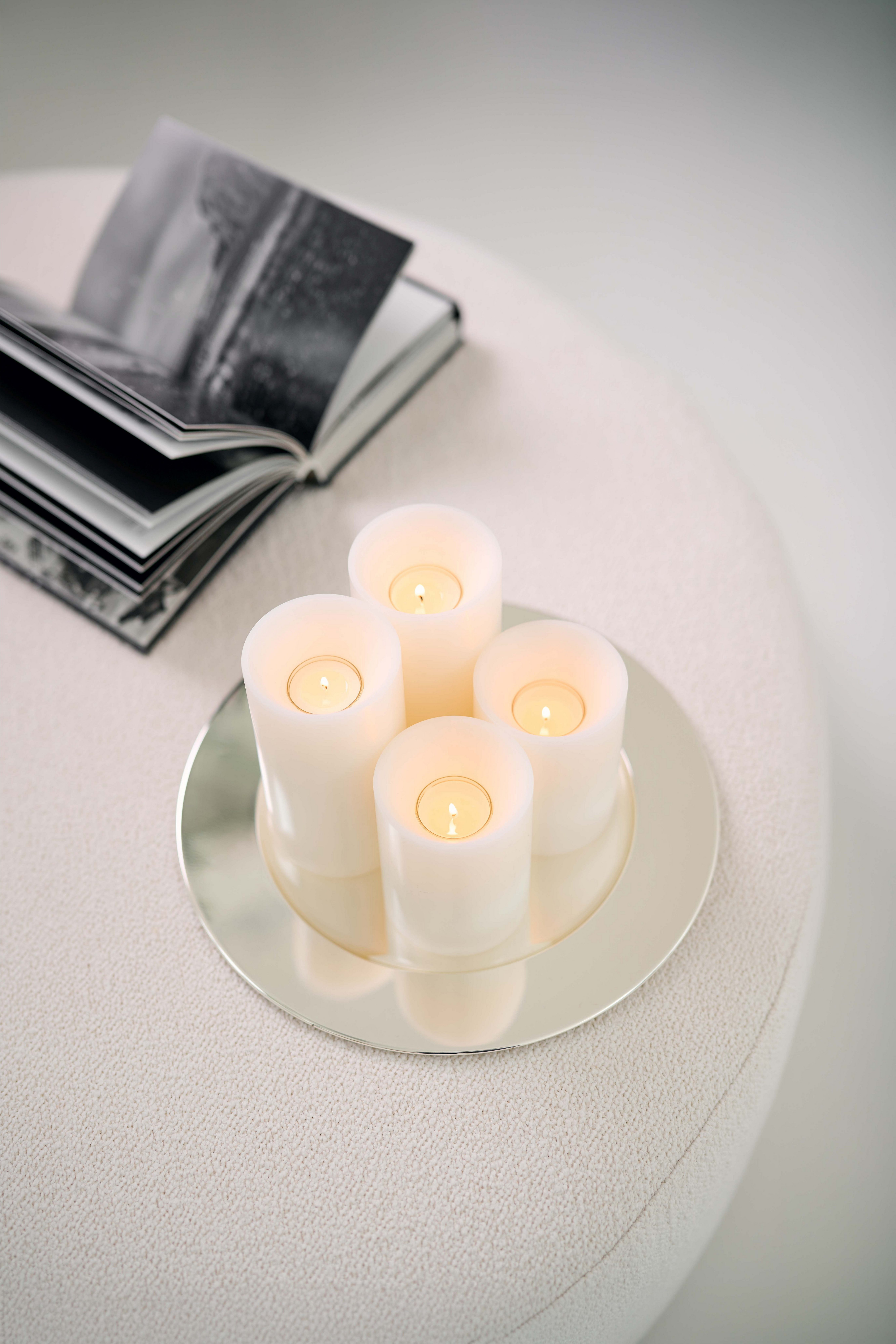 EDZARD Stumpenkerze Cornelius Ø 8 cm, (H 15 cm) Stumpenkerzen-Optik, Dauerkerze für Teelichter
