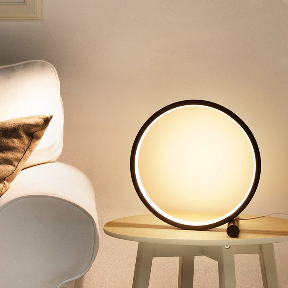 XDeer LED Tischleuchte LED Tischleuchte,Nachttischlampe Dimmbar,Schreibtischlampe in Runden, Modern Tischlampe Warmweiß,Tischleuchte für Schlafzimmer | Tischlampen