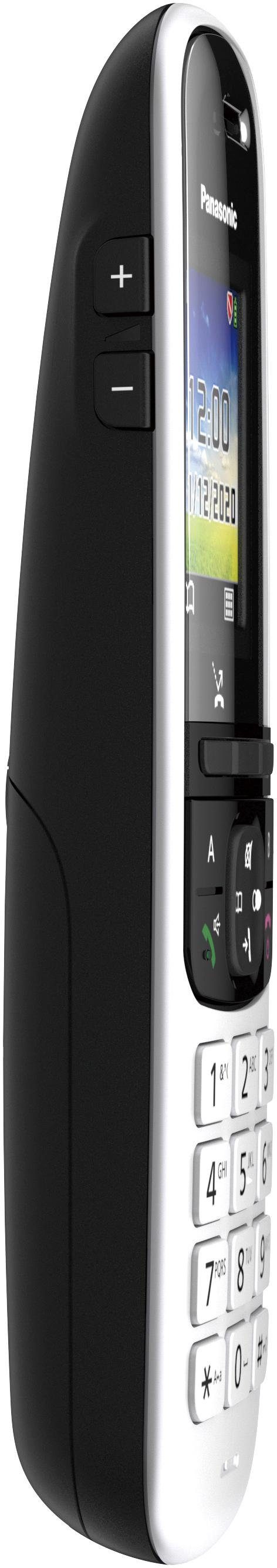 Panasonic KX-TGH722 Duo mit Schnurloses Anrufbeantworter) 2, (Mobilteile: schwarz DECT-Telefon