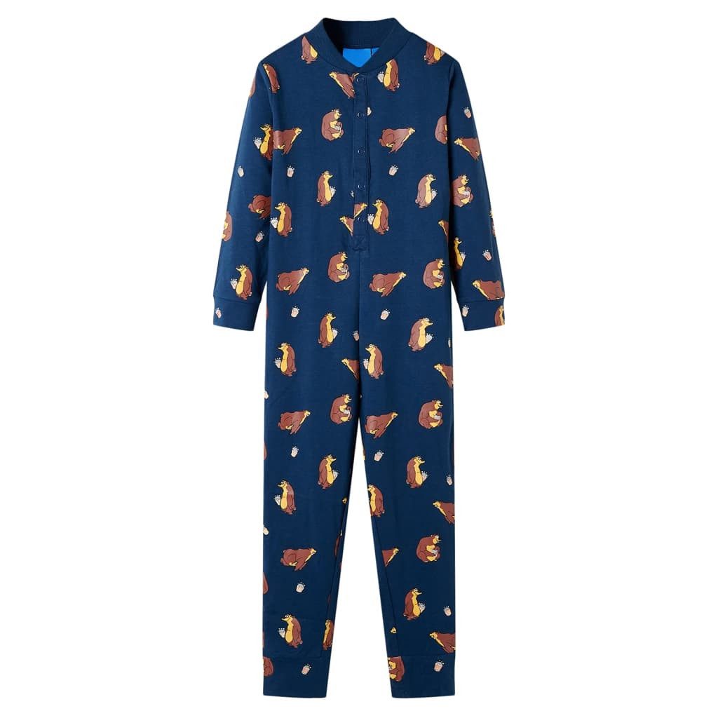 Schlafanzug Kinder-Schlafanzug Einteiler Jeansblau 92