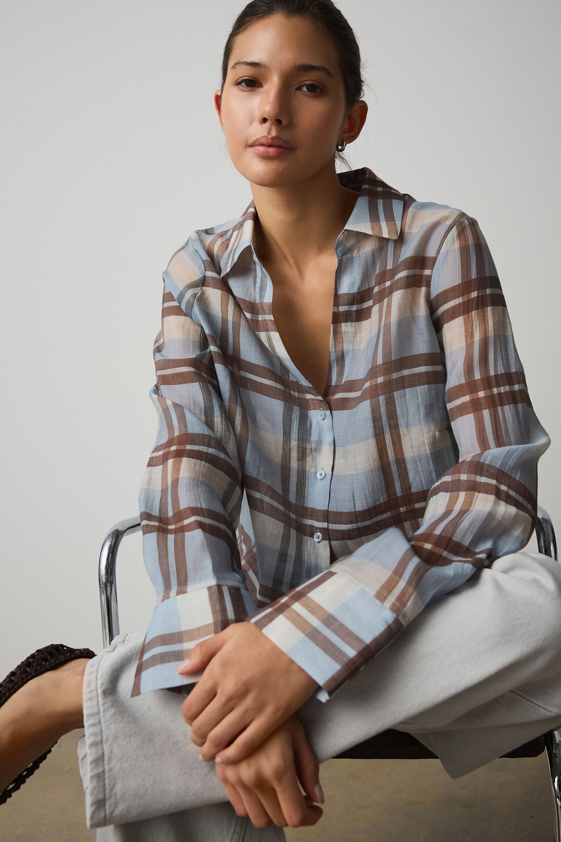 Next Hemdbluse Transparente Bluse (1-tlg)