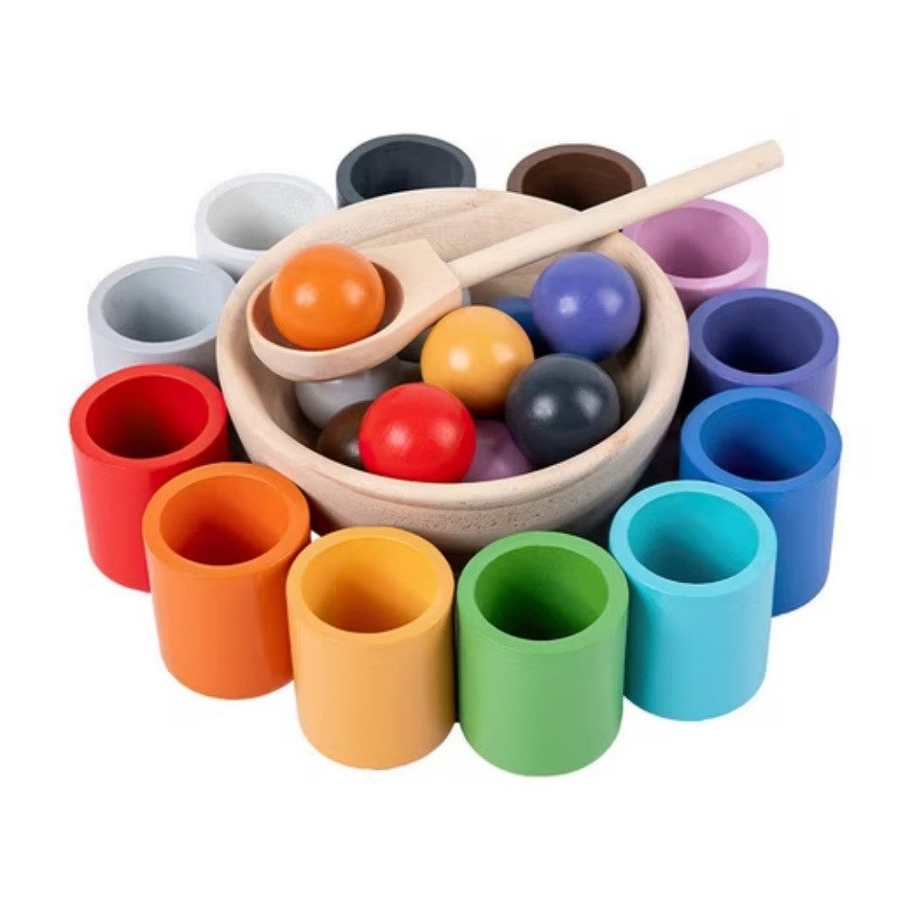 POPOLIC Lernspielzeug Spielzeug für Kinder ab 3 Jahren, Sortierspielzeug aus Holz (1-St., Spiel aus Holz zum Сортировка und Stapeln, sensorisches Spielzeug), Farbsortierung und Zählen für Kinder und Lernspielzeug