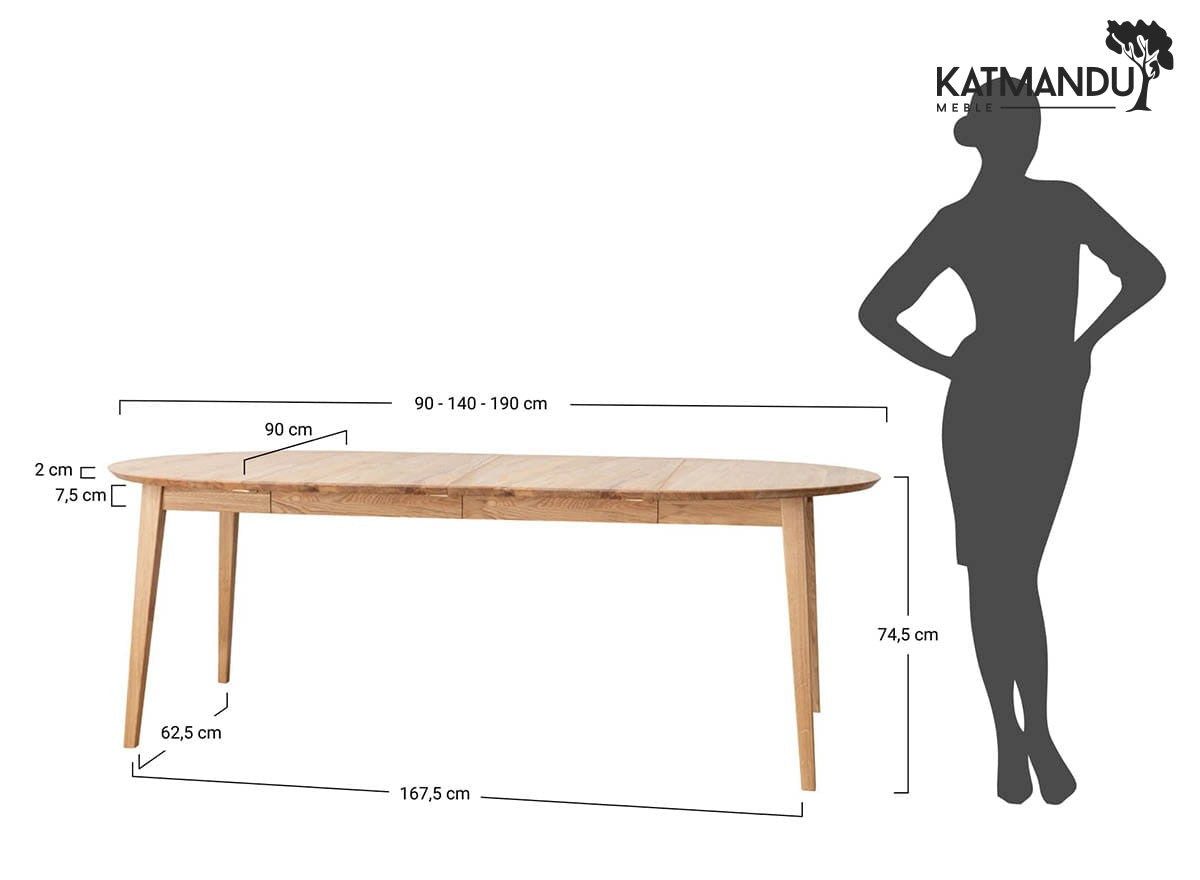 Katmandu Esstisch Orbetello Esstisch ausziehbar 90 bis 190 cm in Eiche Taba günstig online kaufen
