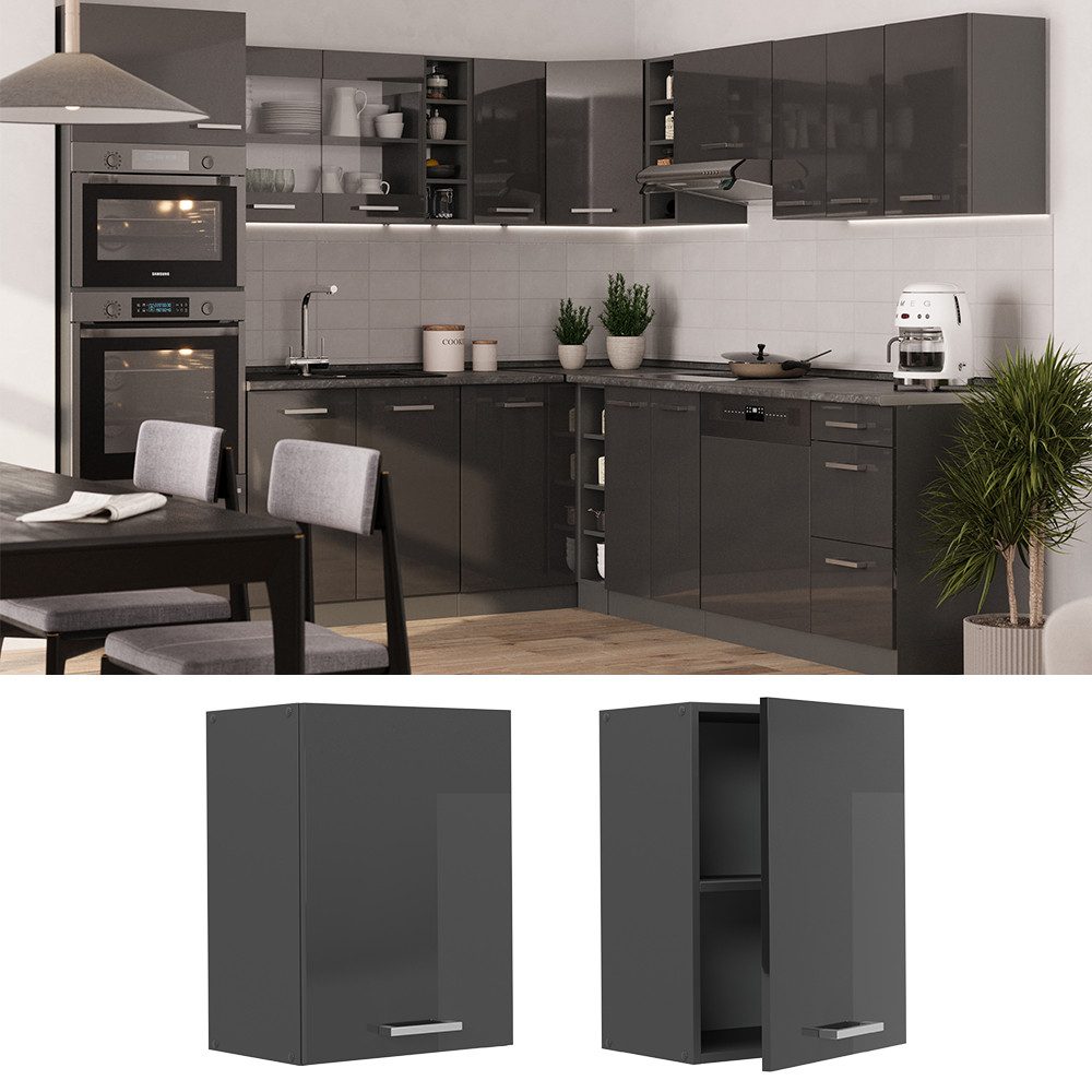 Vicco Hängeschrank R-Line, Anthrazit Hochglanz/Anthrazit, 45 günstig online kaufen