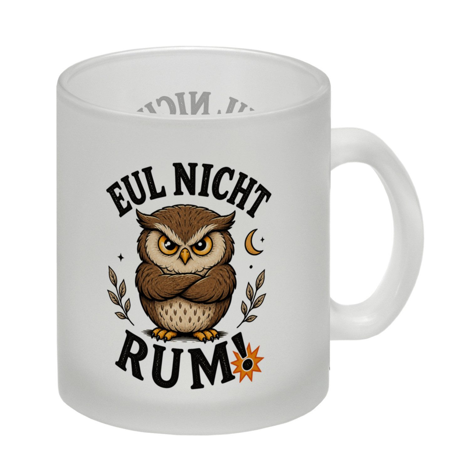 speecheese Tasse Glas Tasse Eule Kaffee Tee und Kakao Trinkglas im Comic Stil Mit Eul