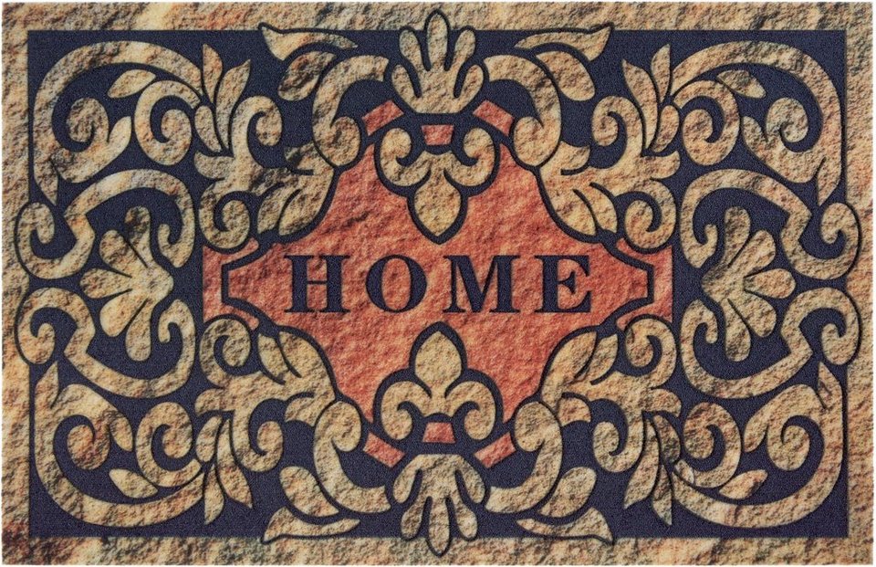 Fußmatte Home ornament, Home affaire, rechteckig, Höhe: 6 mm, Design mit  Spruch, Schrift-Design, Robust, Pflegeleicht, Rutschfest