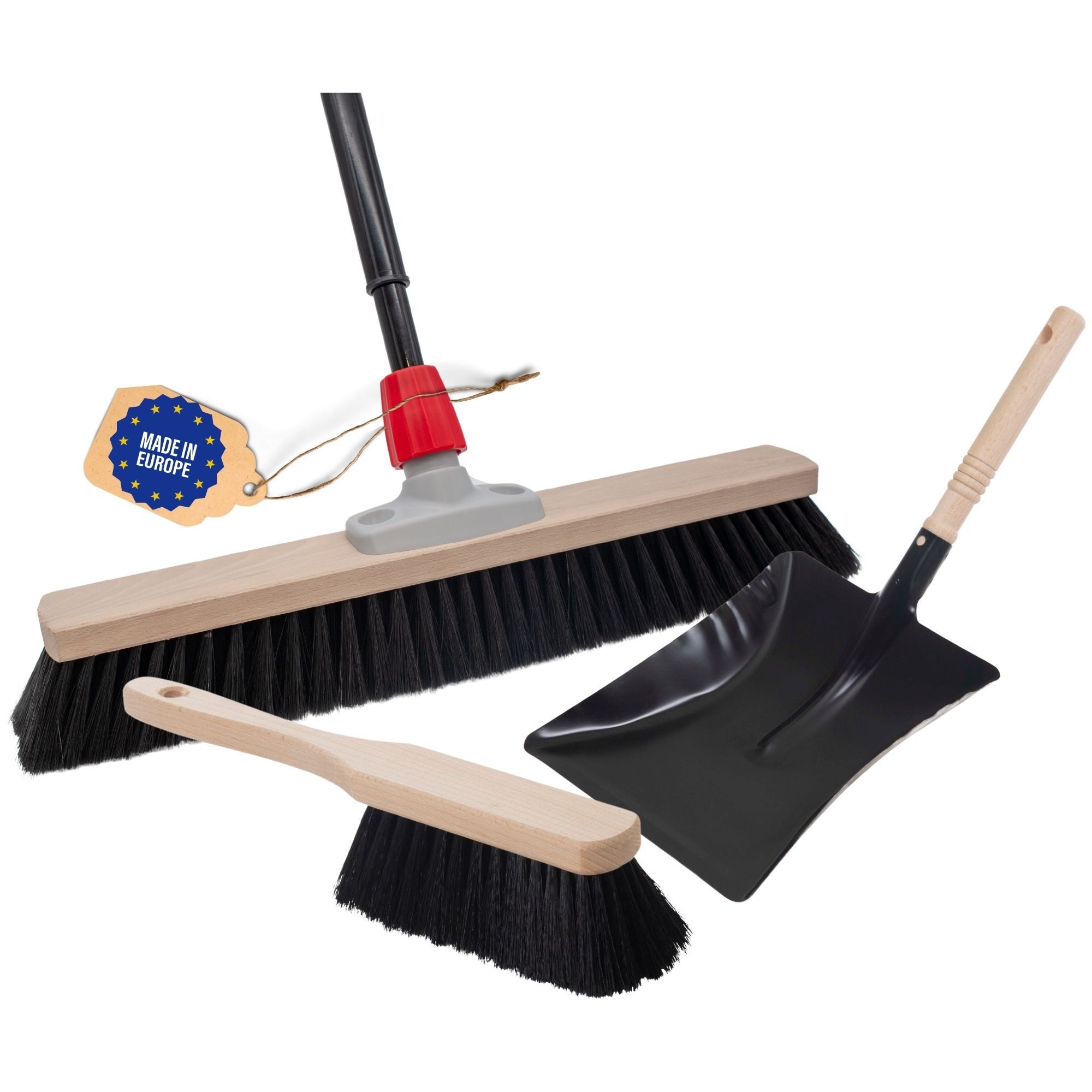 Kunstborsten Kehrgarnitur Schwarz