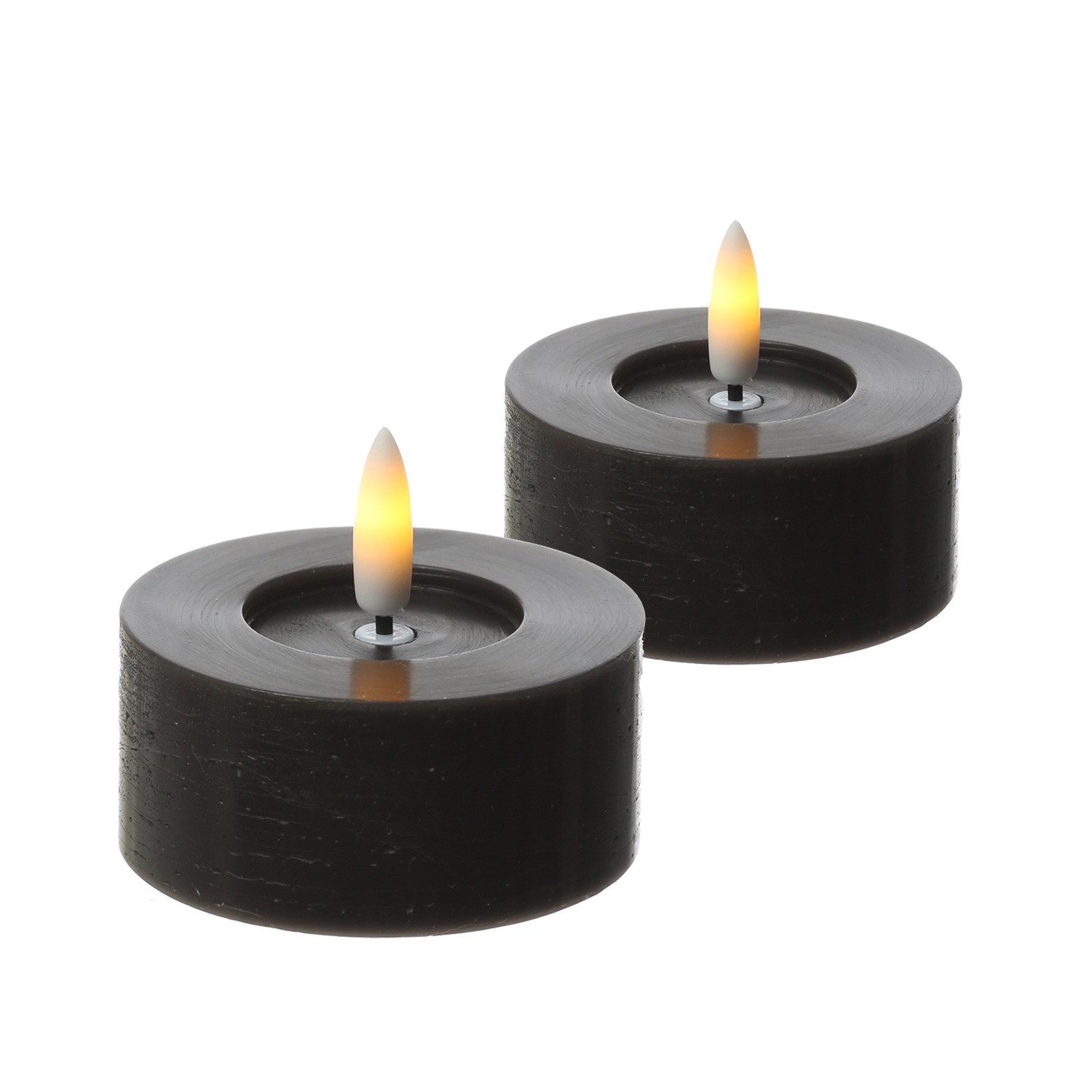 Adilina LED-Kerze LED Maxi Teelichter Lina Rustik Optik Echtwachs D: 7cm sc günstig online kaufen