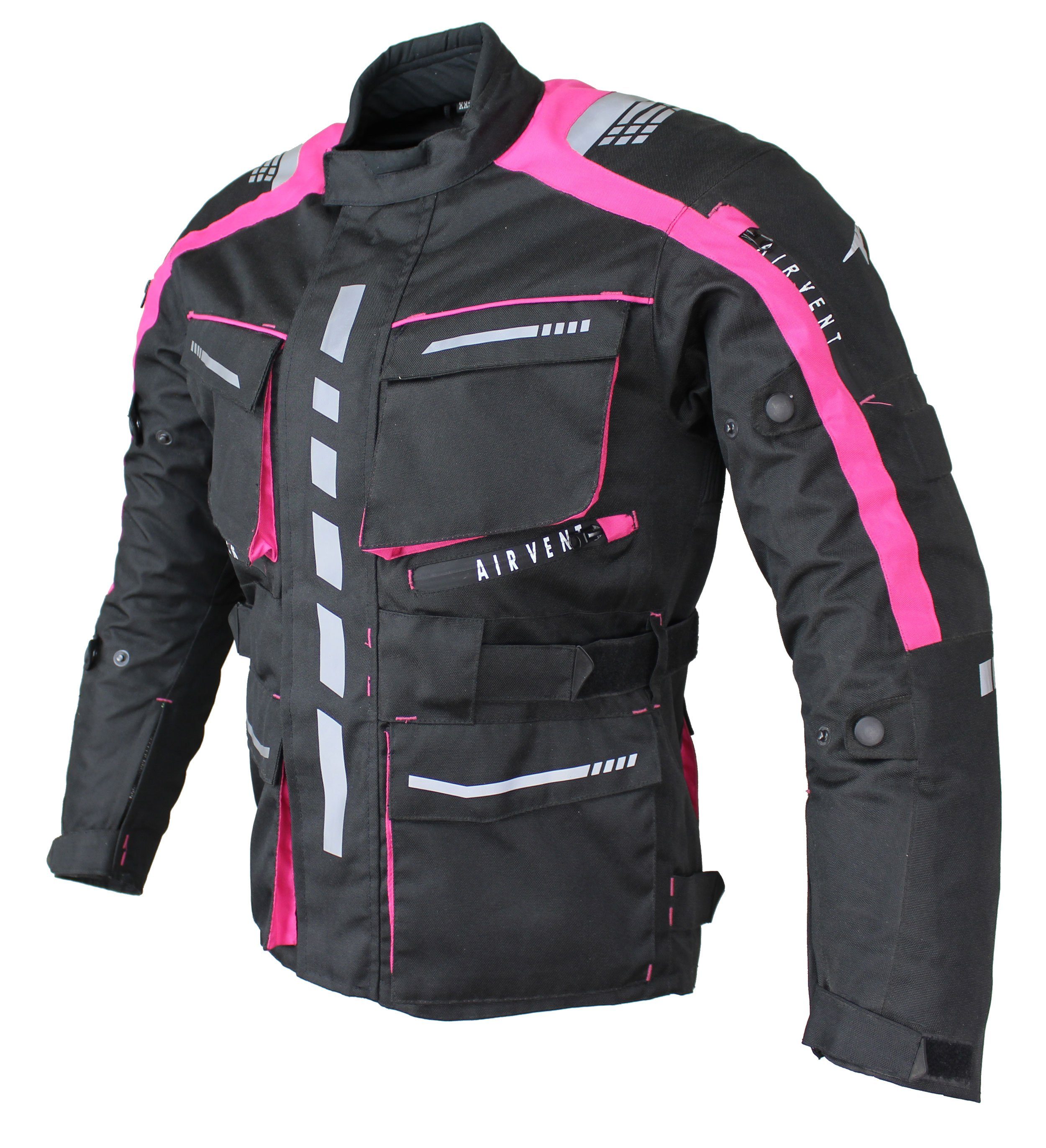 Alpha Speeds Motorradjacke Damen Motorrad Textil Jacke Biker wasserdicht Jacke mit Protektoren Sport, Innenjacke ist trennbar: All Season, Pink