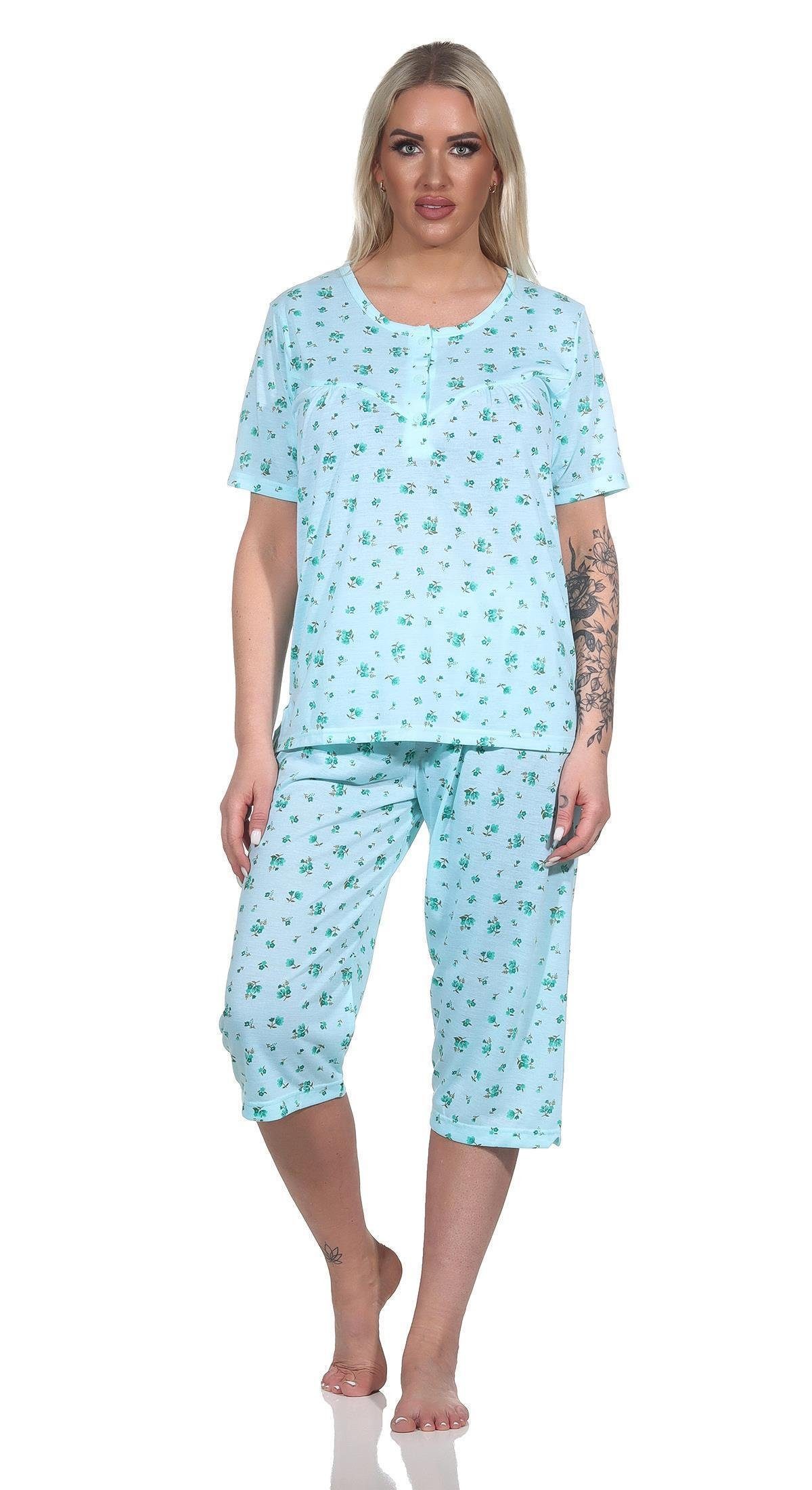 EloModa Pyjama Damen Pyjama 3/4 Hose & Shirt Sommer Schlafanzug; Gr. M L XL  2XL (2 tlg)