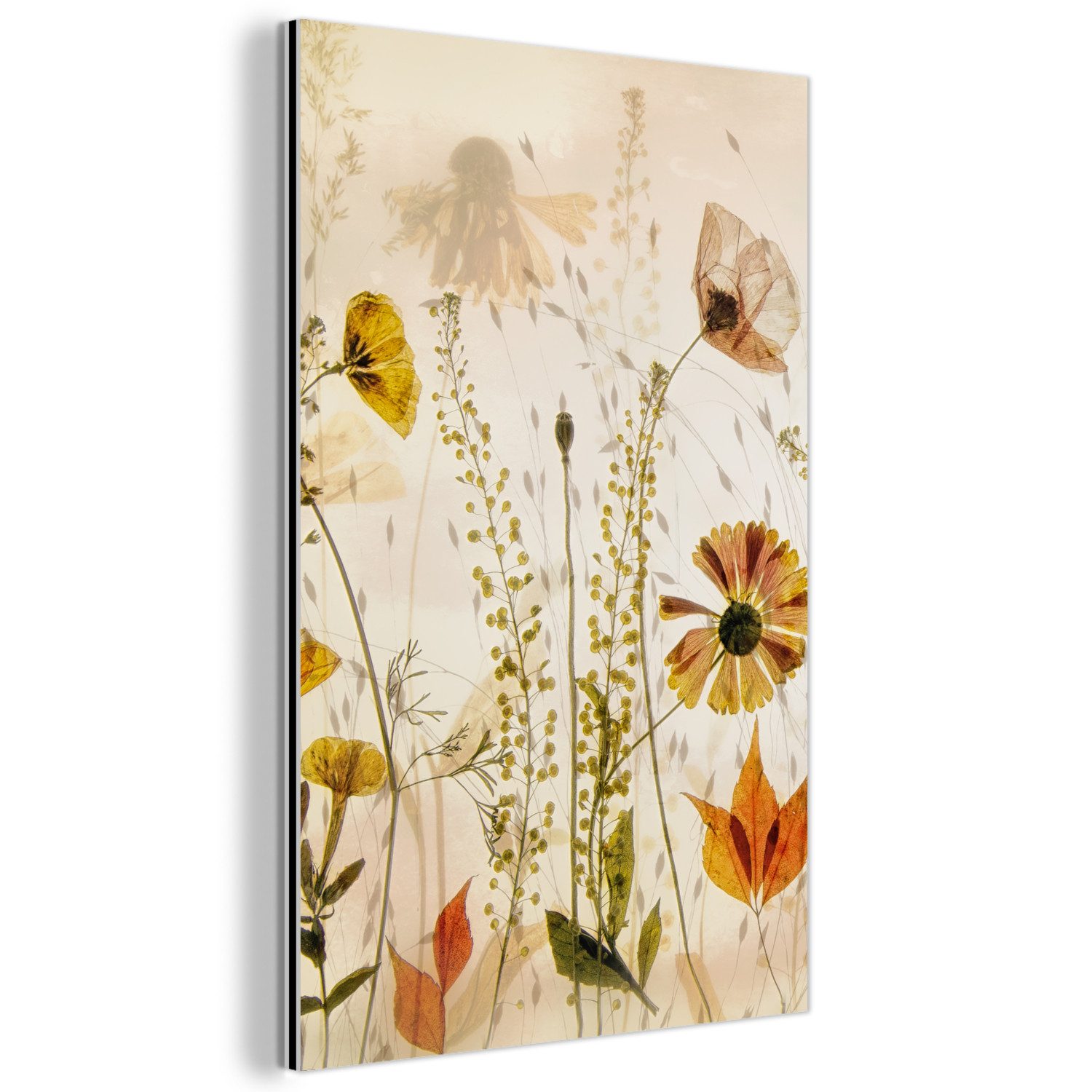 MuchoWow Metallbild Illustration - Pflanzen - günstig online kaufen