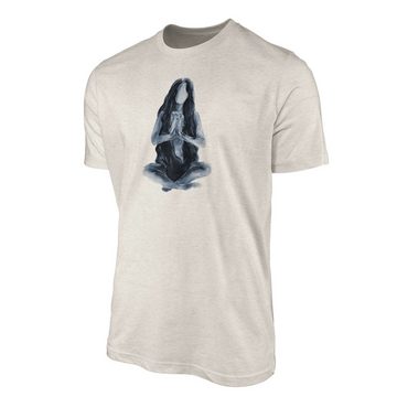 Sinus Art T-Shirt Herren Shirt 100% gekämmte Bio-Baumwolle T-Shirt Aquarell junge Frau Motiv Nachhaltig Ökomode aus e (1-tlg)