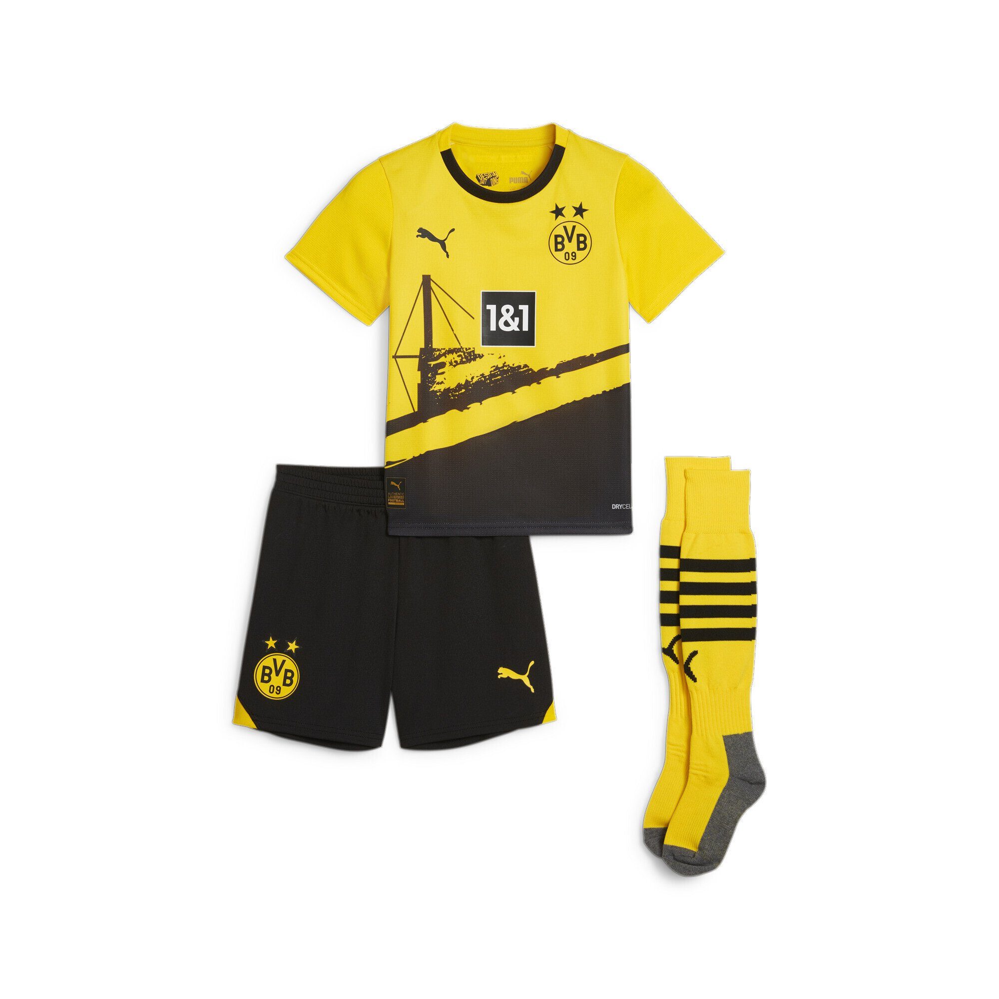 Mini-Kit 23/24 PUMA Dortmund Heimtrikot Borussia Jugendliche Trainingsanzug