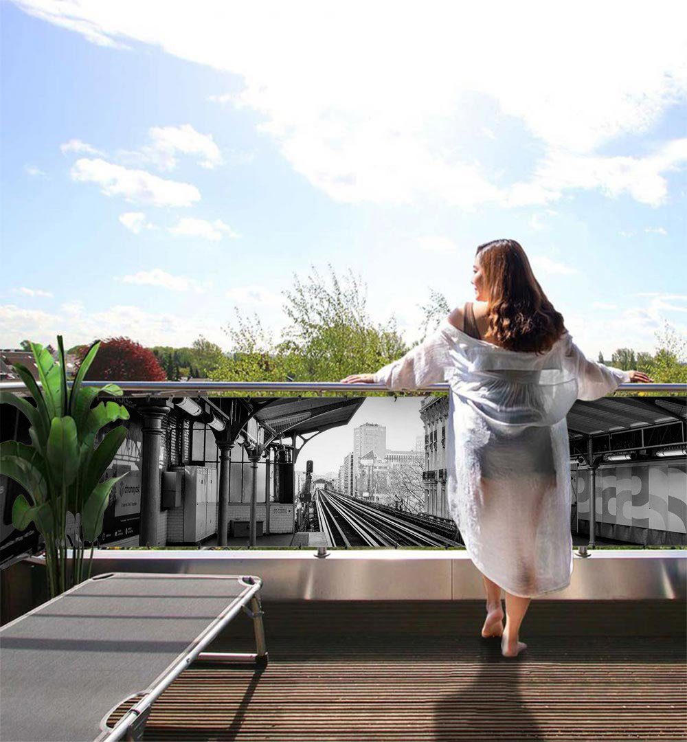 MyMaxxi Sichtschutzelement Balkonbanner Metro Paris Balkon Sichtschutz