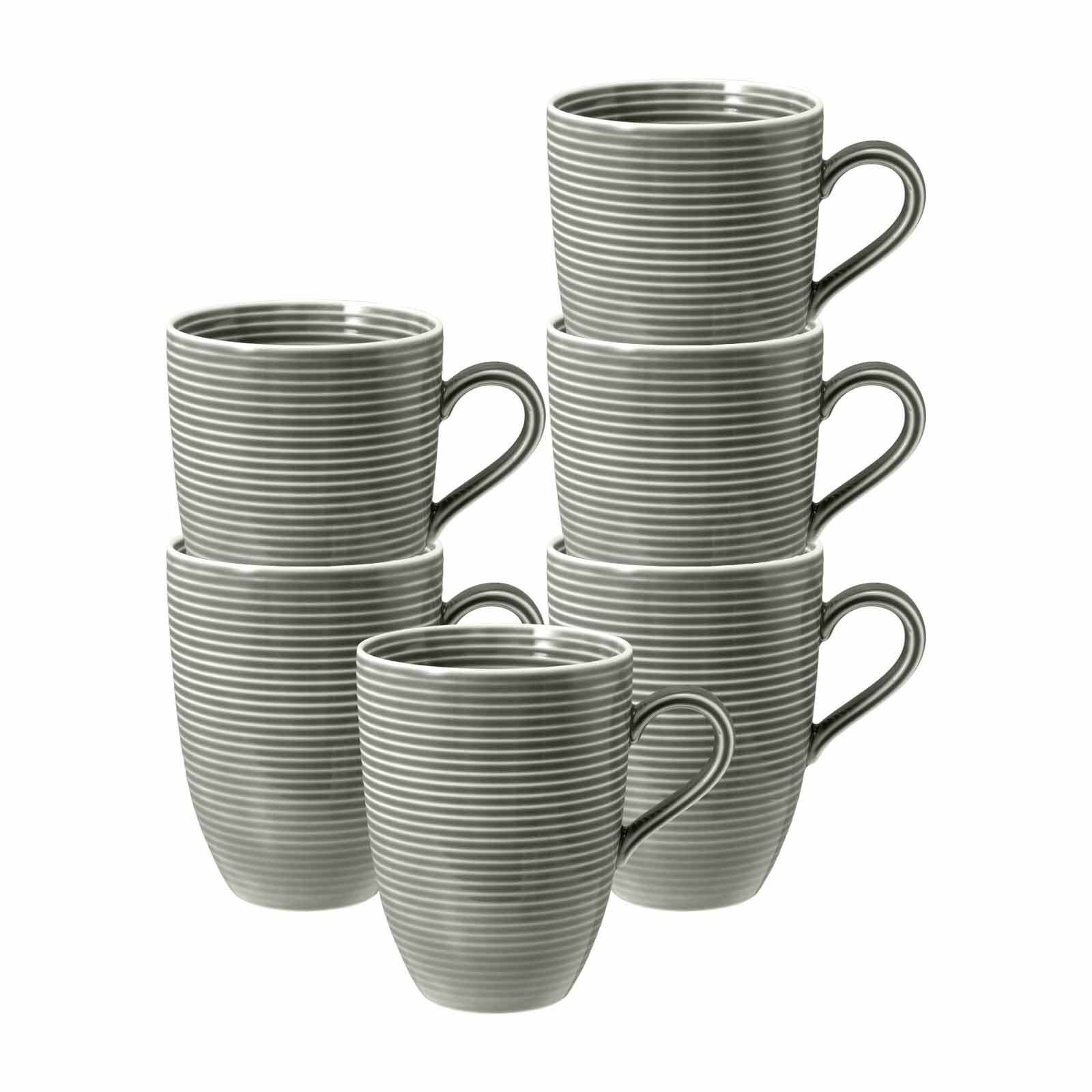 Seltmann Weiden Becher Beat Color Glaze Kaffeebecher 350 ml 6er Set, Porzellan