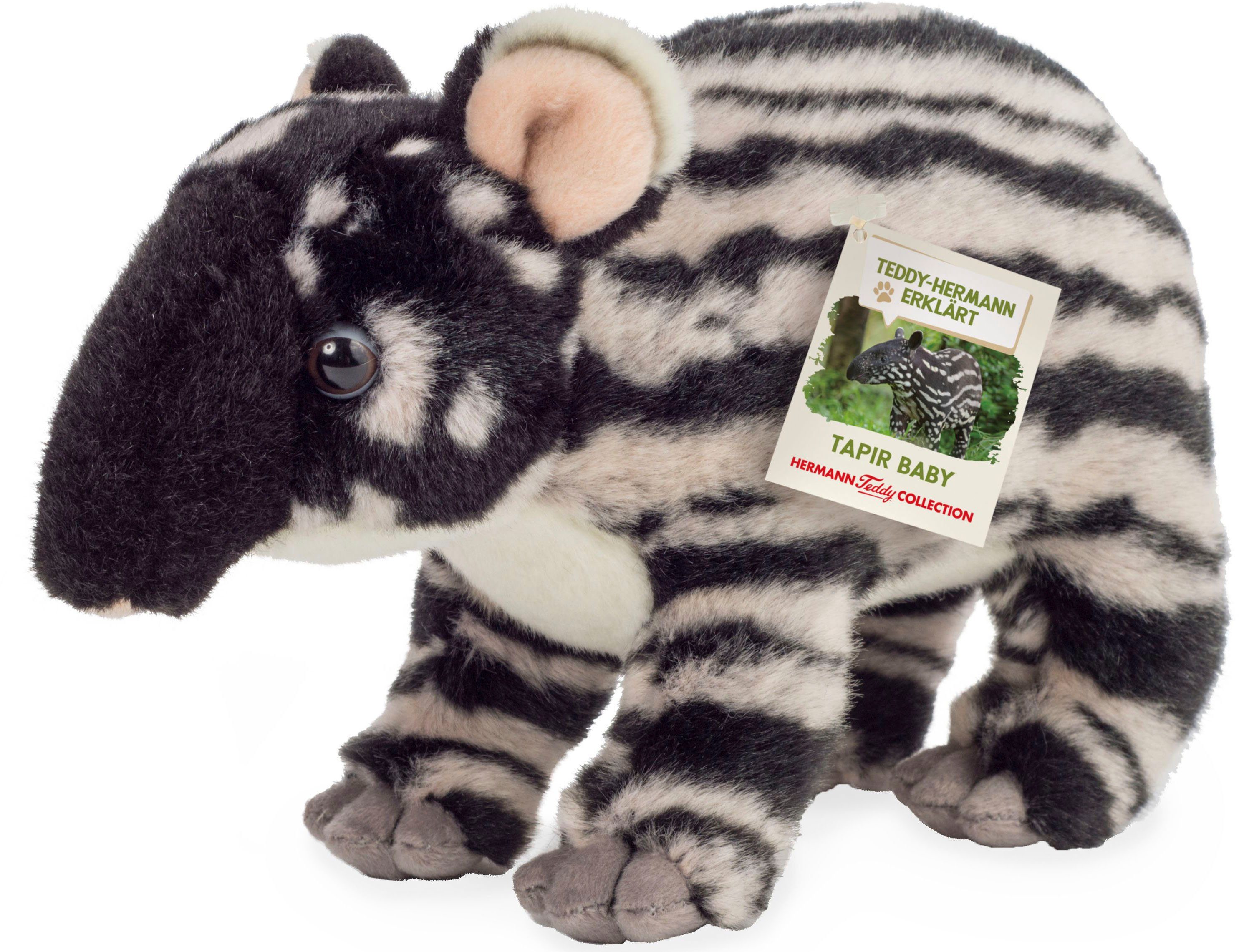Teddy Hermann® Kuscheltier Tapir Baby 24 cm, schwarz/weiß, zum Teil aus recyceltem Material
